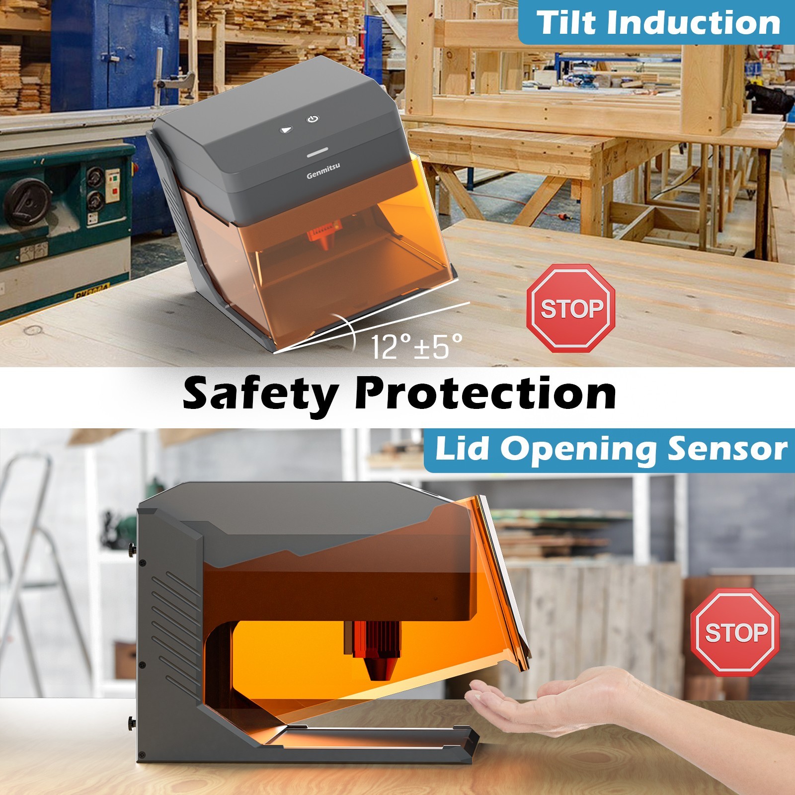 Genmitsu Kiosk Laser Engraver, 2.5W Power, Light Weight & Portable, APP control