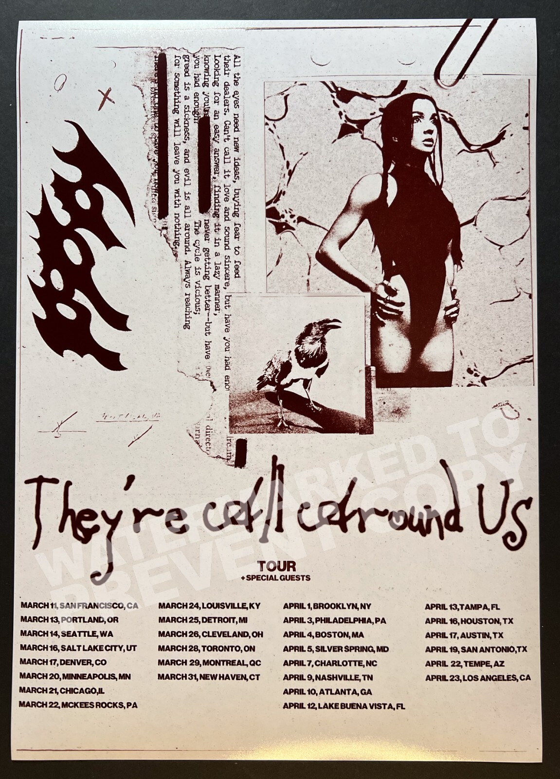 Poppy 2025 North America They’re All Around US Tour Poster