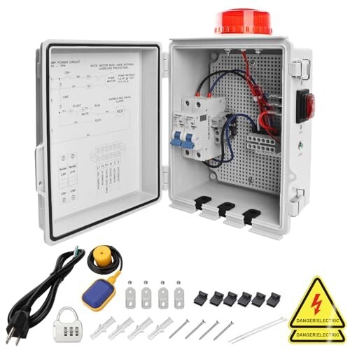 Septic Control Panel with Alarm and Pump Circuit Breaker