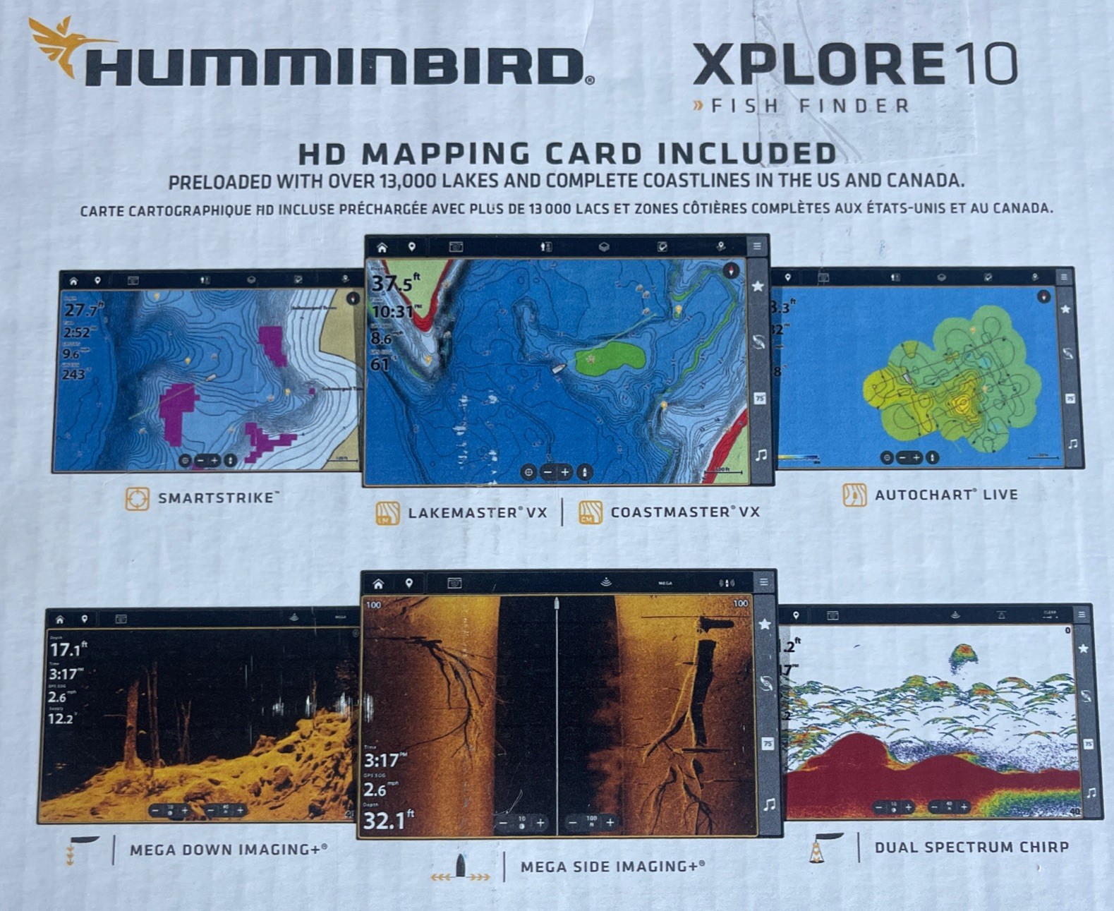 Humminbird XPLORE 10 MEGA Imaging CHIRP Sonar GPS Bluetooth Control Head Only