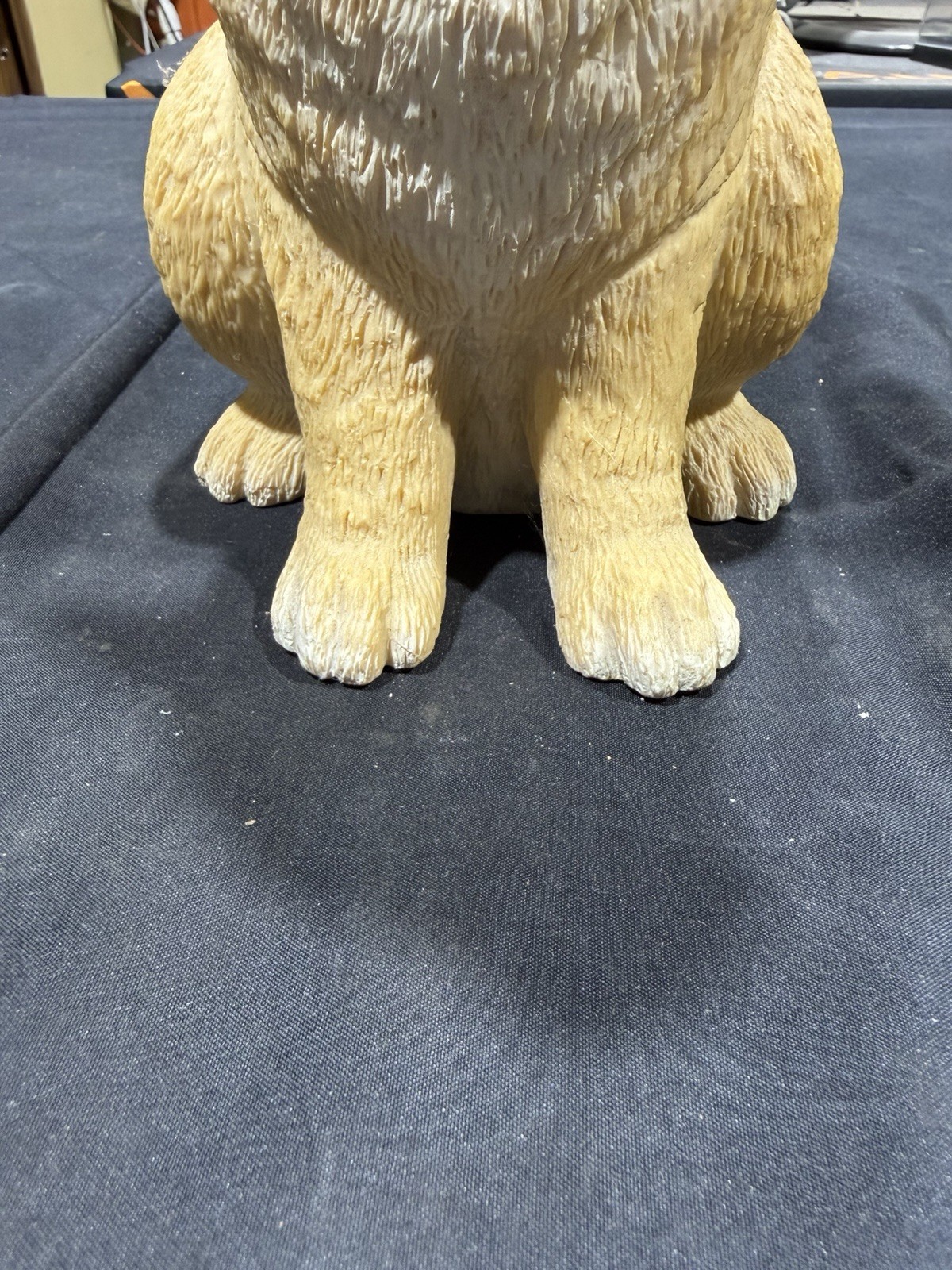 Garden Rabbit Figurine Collectible Tan with White Tail