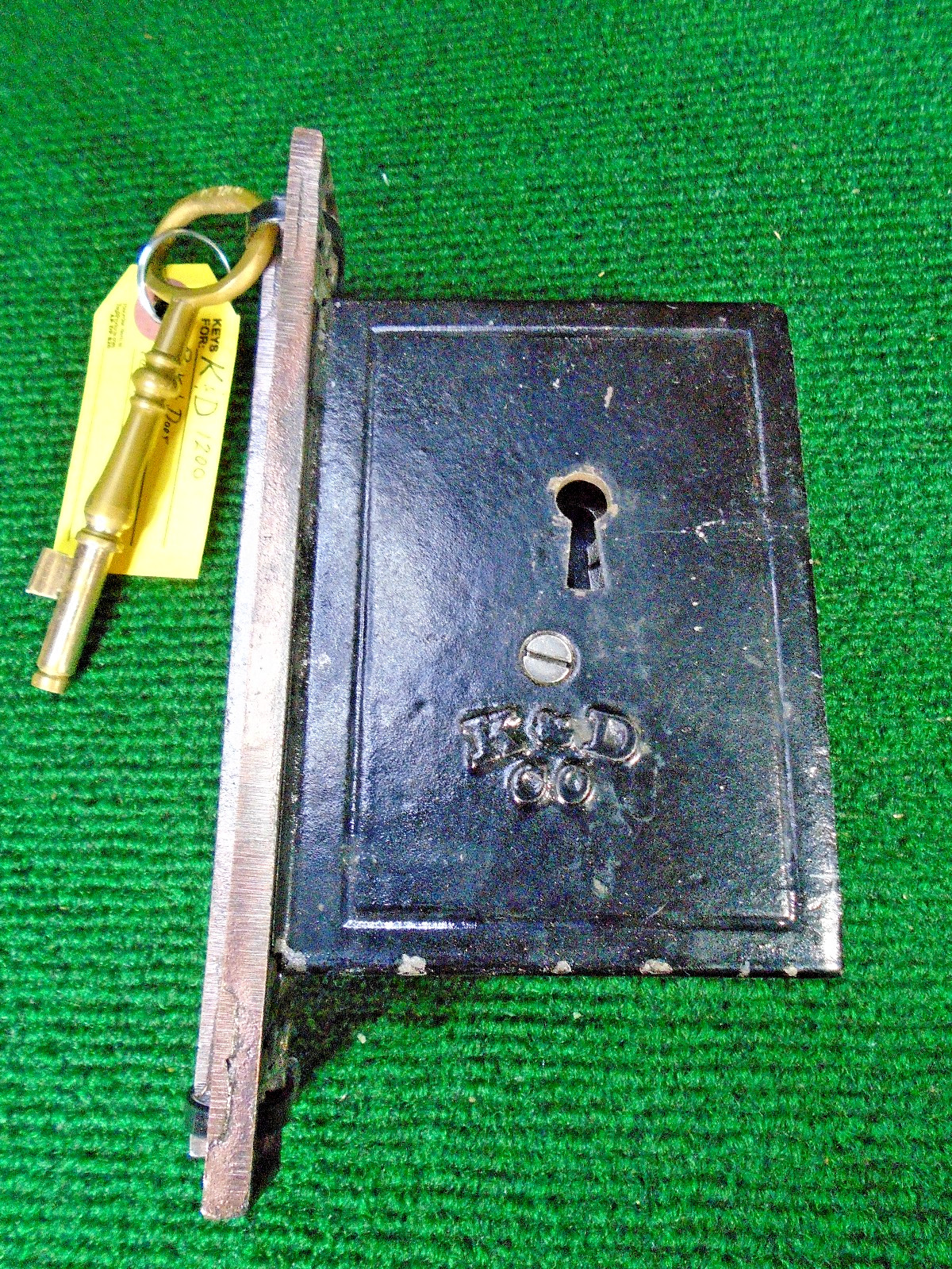 KEAN & DOTY (KD) POCKET DOOR MORTISE LOCK SET w/KEY: MALE & FEMALE (16941)