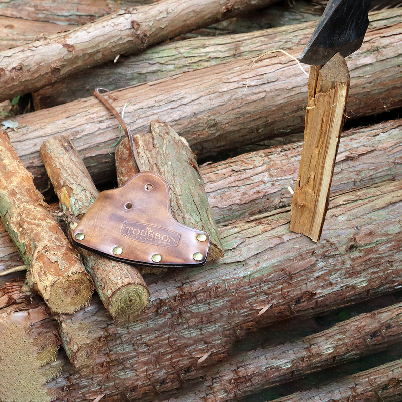 TOURBON Leather Axe Holder Hatchet Blade Protection Cover Sheath-Special Offer