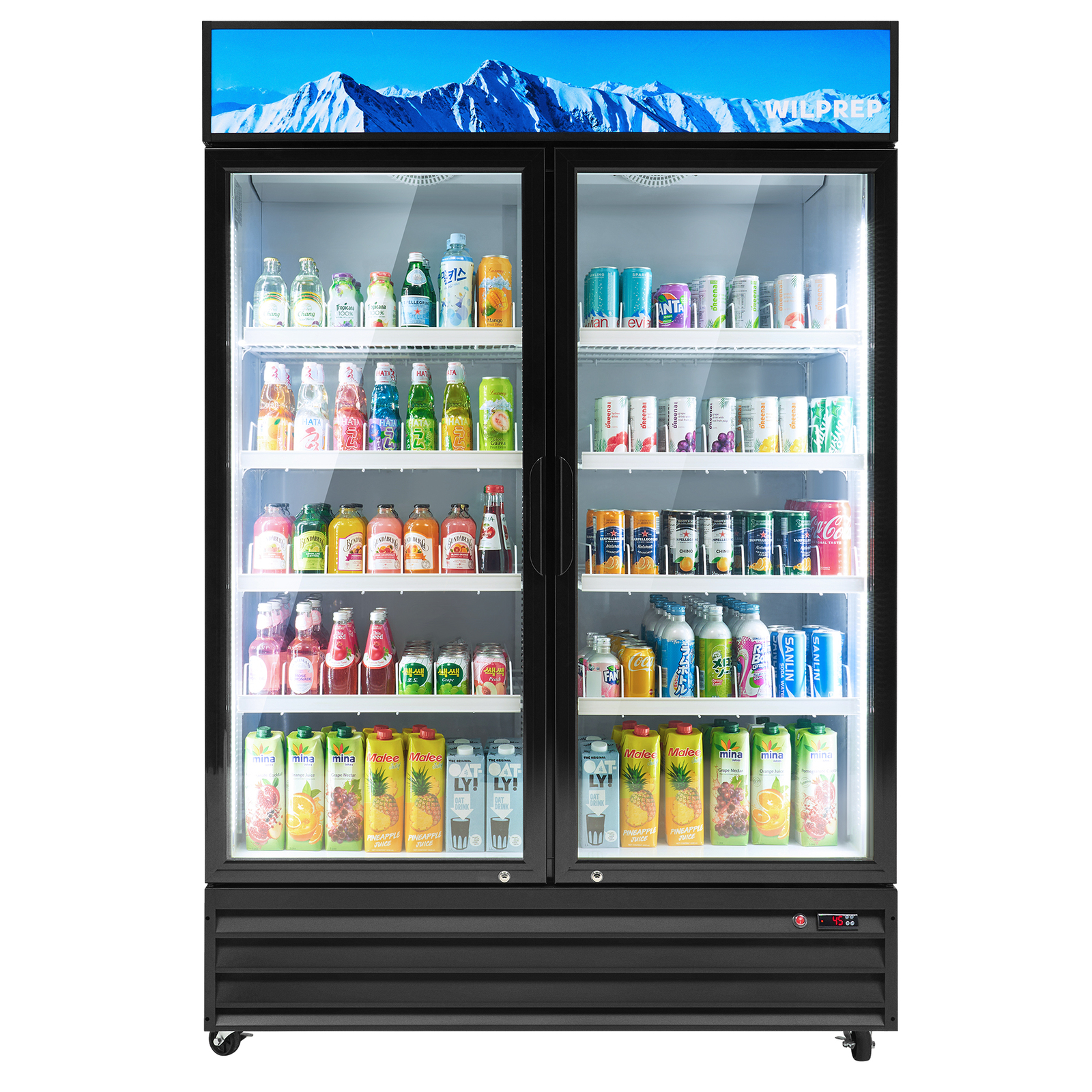 Commercial Merchandiser 2 Glass Door Cooler Display Refrigerator 40 Cu.Ft. ETL