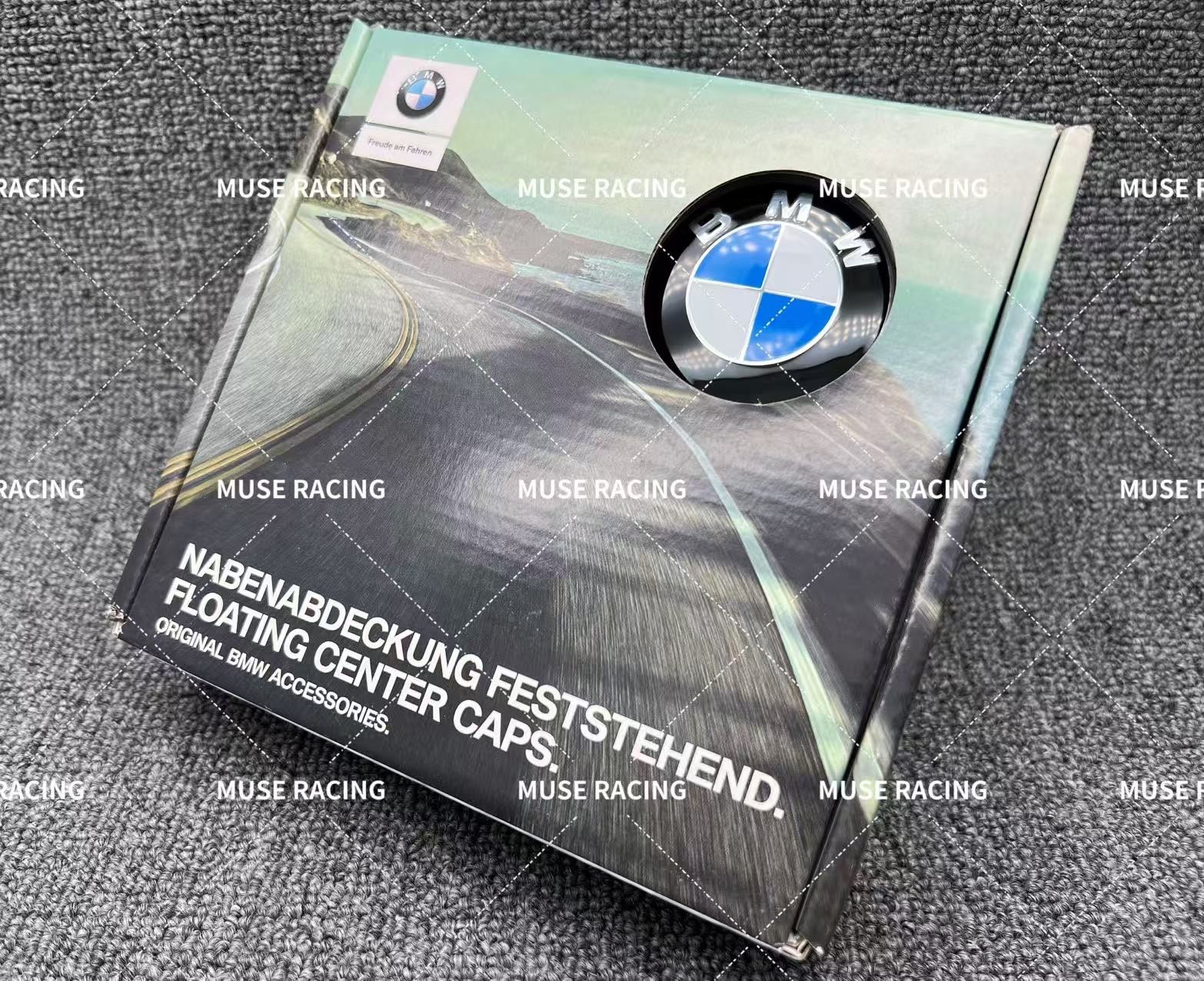 Genuine BMW Blue White Floating Alloy Wheel Center 56mm 68mm Hub Caps