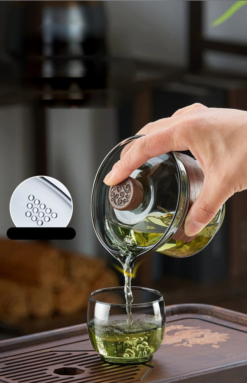 240ml Glass Tureen Transparent Thickening Heat Resistant Teapot Gaiwan Tea Cup