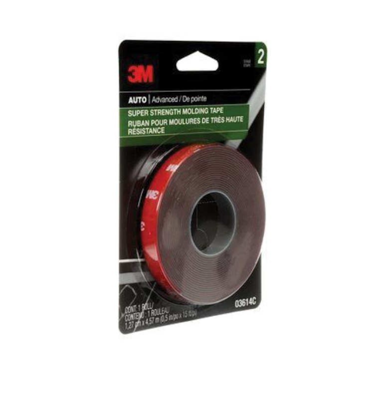 3M 03614 Automotive Car Molding Tape Double Sided 1/2in. x 15ft. Attachment Tape