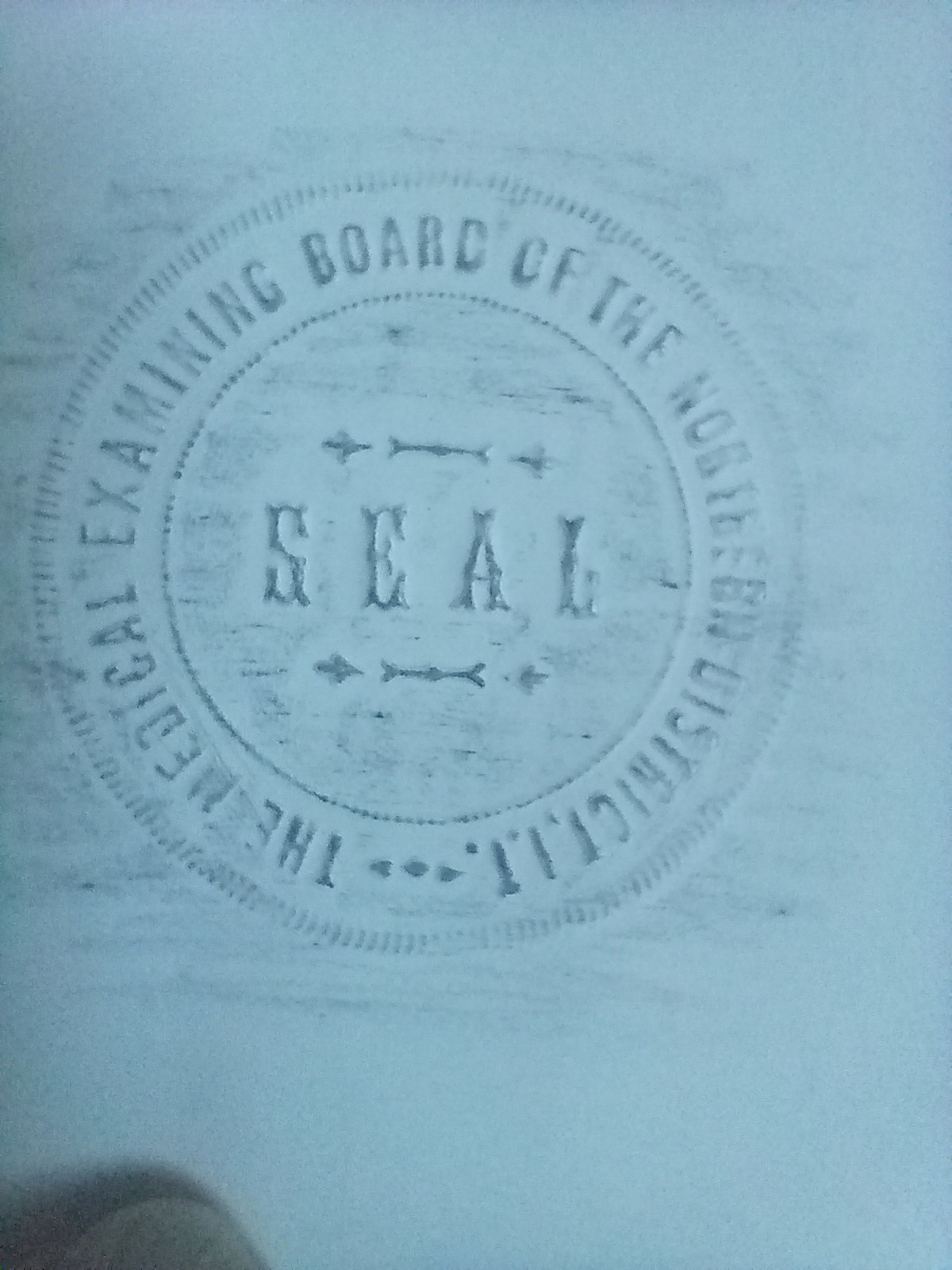 Paper Sealer The Medical Examining Board Of Northern District Indian Territory