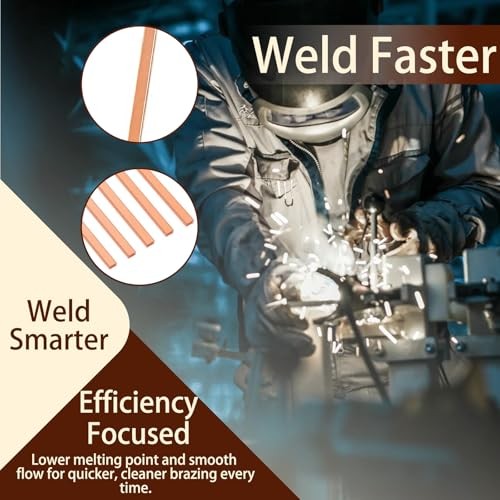 50 Sticks Brazing Rods BCuP-5 15% Silver Solder Phos Copper Flat Welding Rods