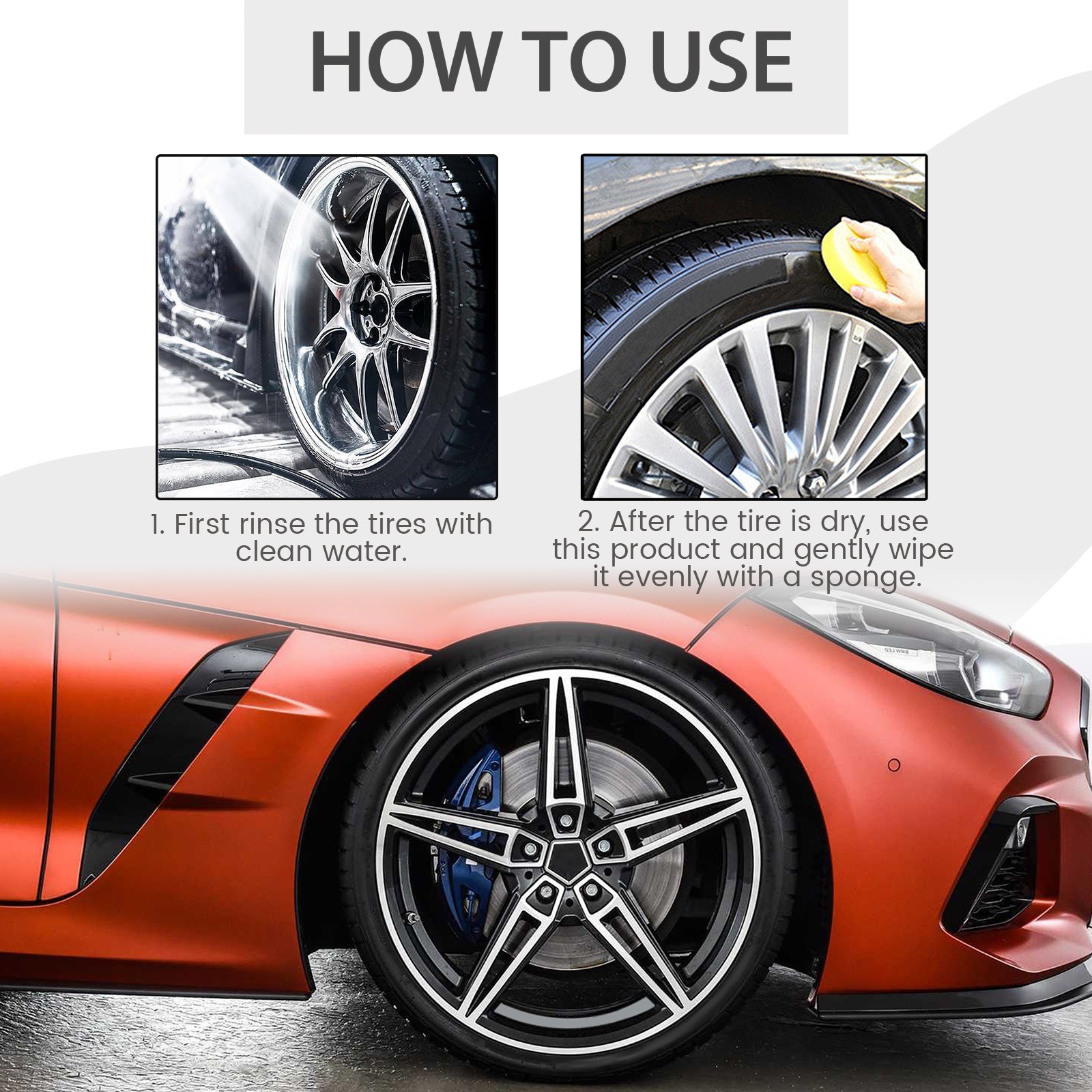 Car Tire Cleaner Tire Shine Rubber Protection & Restorer