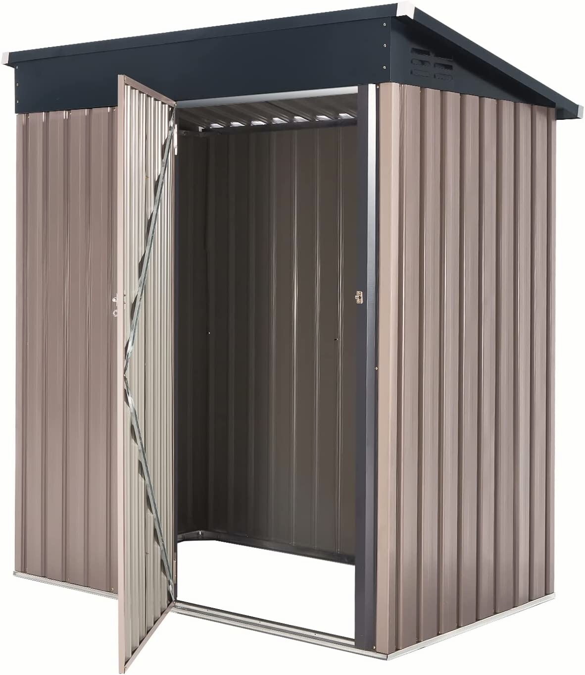 AECOJOY Outdoor Metal Storage Shed with Lockable Door