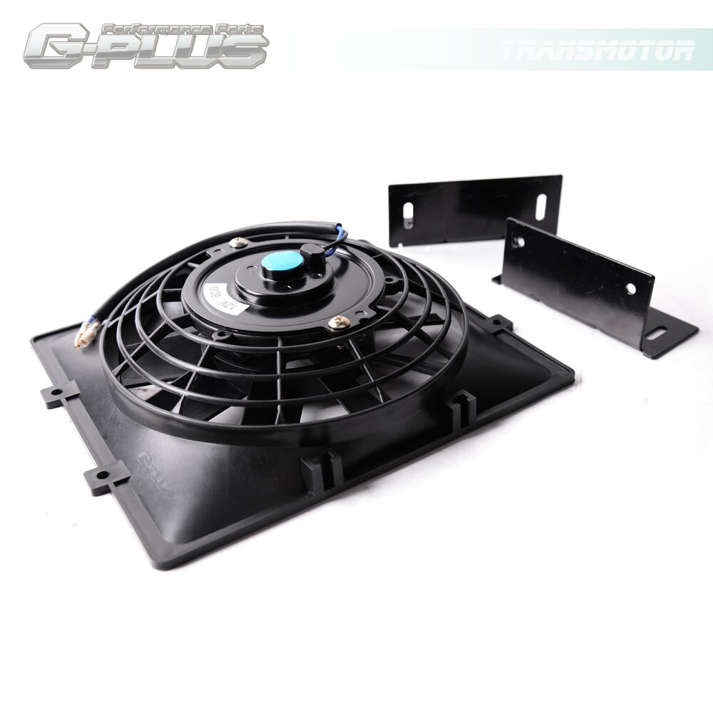 Universal 25 Row AN10 Aluminum Engine Oil Cooler + 7" Electric Fan Kit