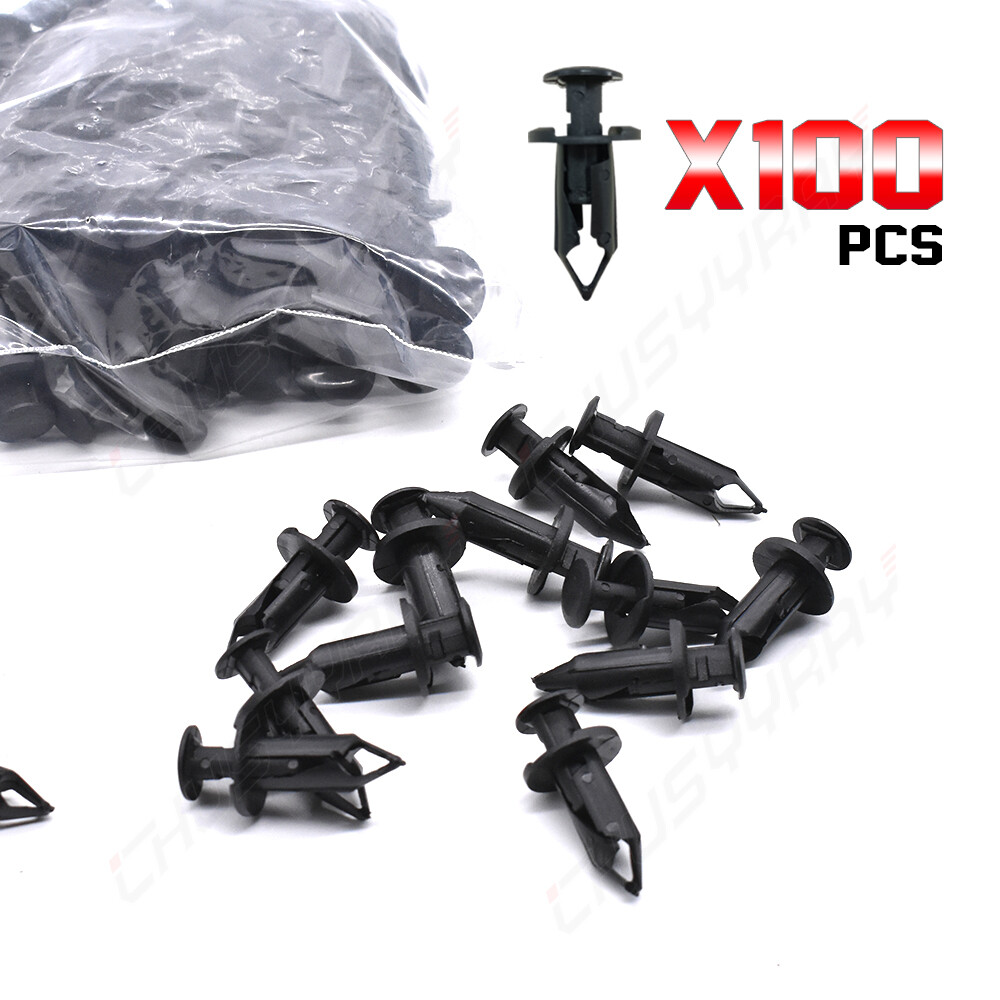 100x 8mm Fender Clips Body Rivets Push Pin for ATV HONDA TRX300EX 450R Rancher