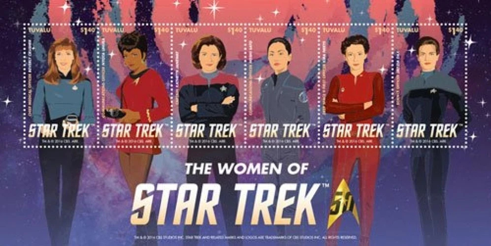 Tuvalu 2015 The Women Of Star Trek 50th Anniversary Souvenir Sheet Of 6 Stamps
