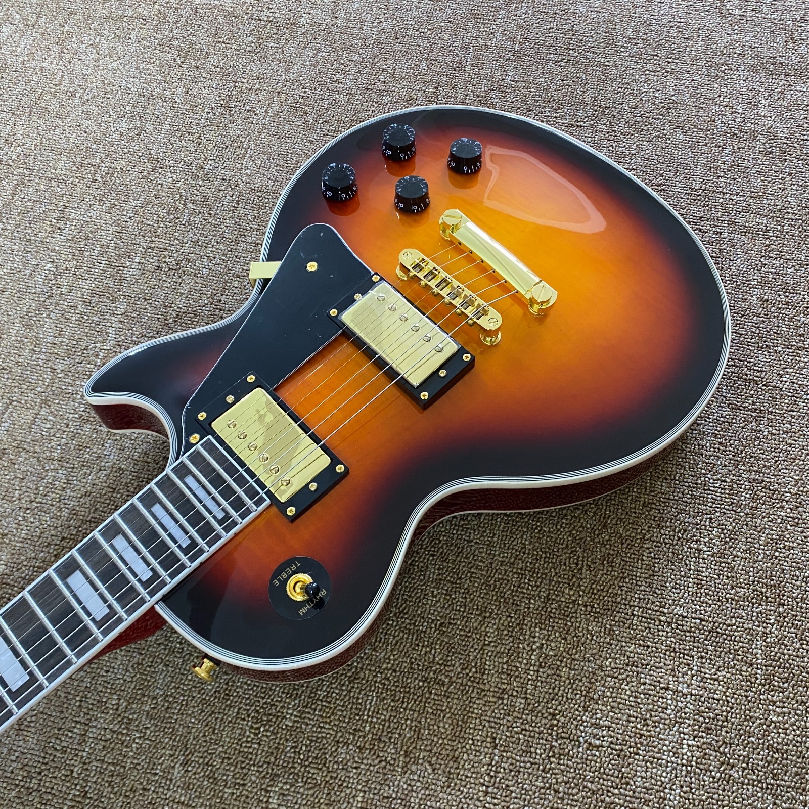 Ship from US LP Electric Guitar Mahogany Body Flame Maple Top only one