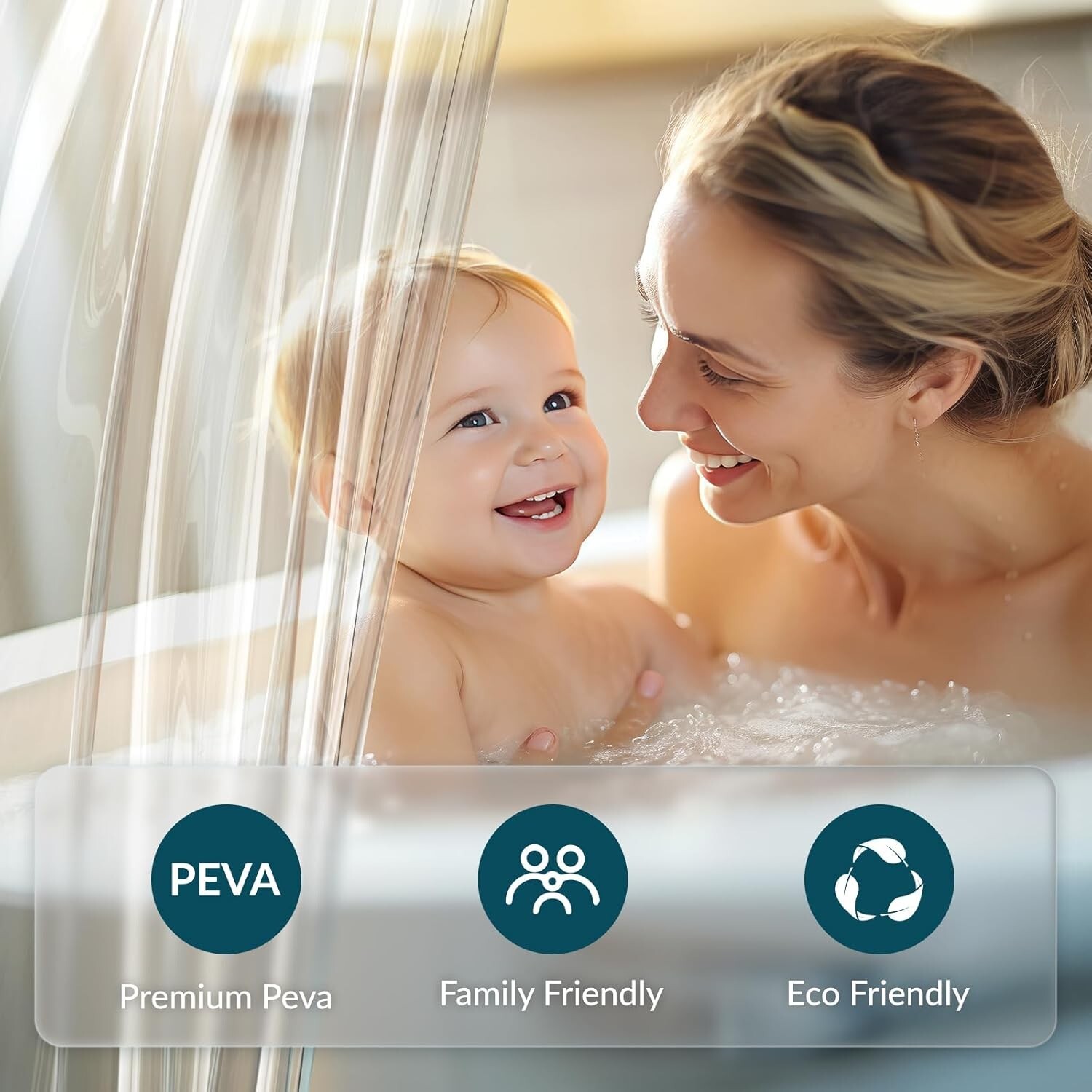 Long Shower Curtain Liner 72 x 84 or 72 X 72 Clear Plastic Shower Liner PEVA