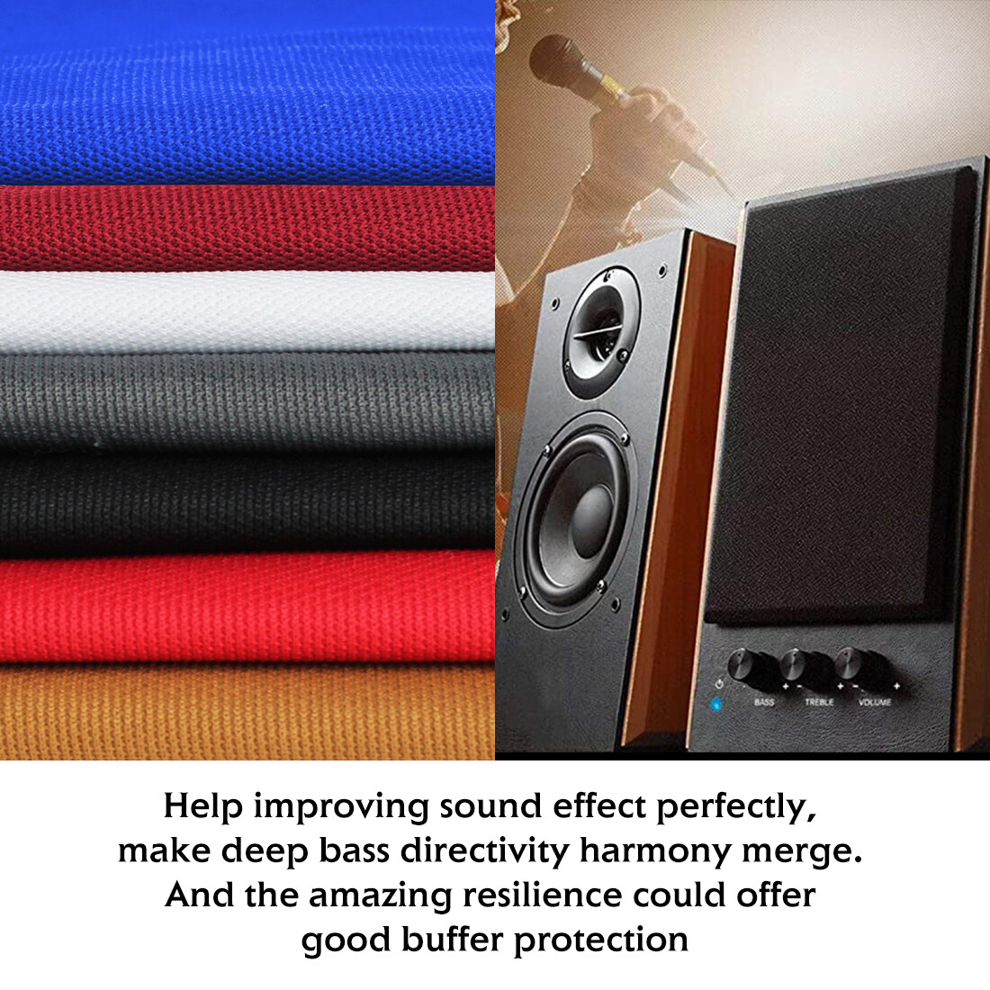 Audio Speaker Mesh Grill Cloth & Stereo Subwoofer Fabric Decorate&Dust-Proof DIY