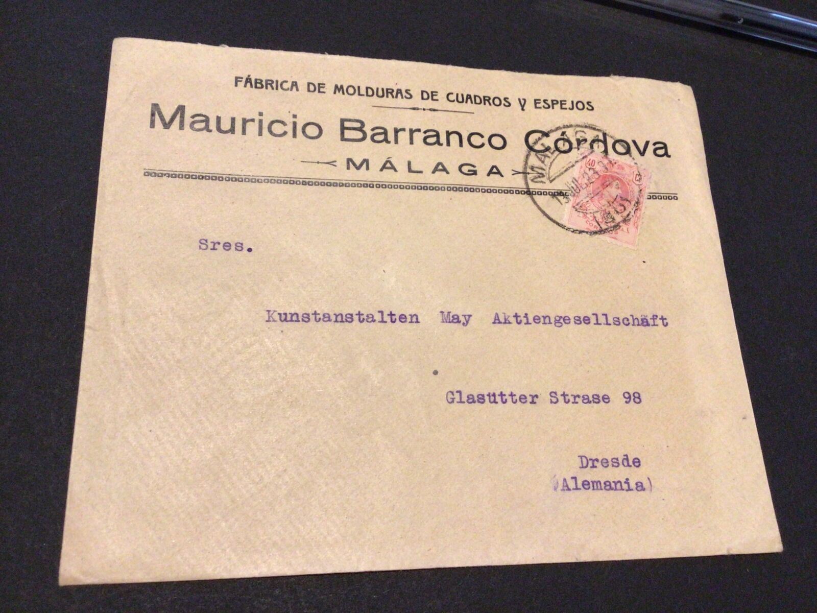 Spain 1901 to Dresden postal cover Ref 59517