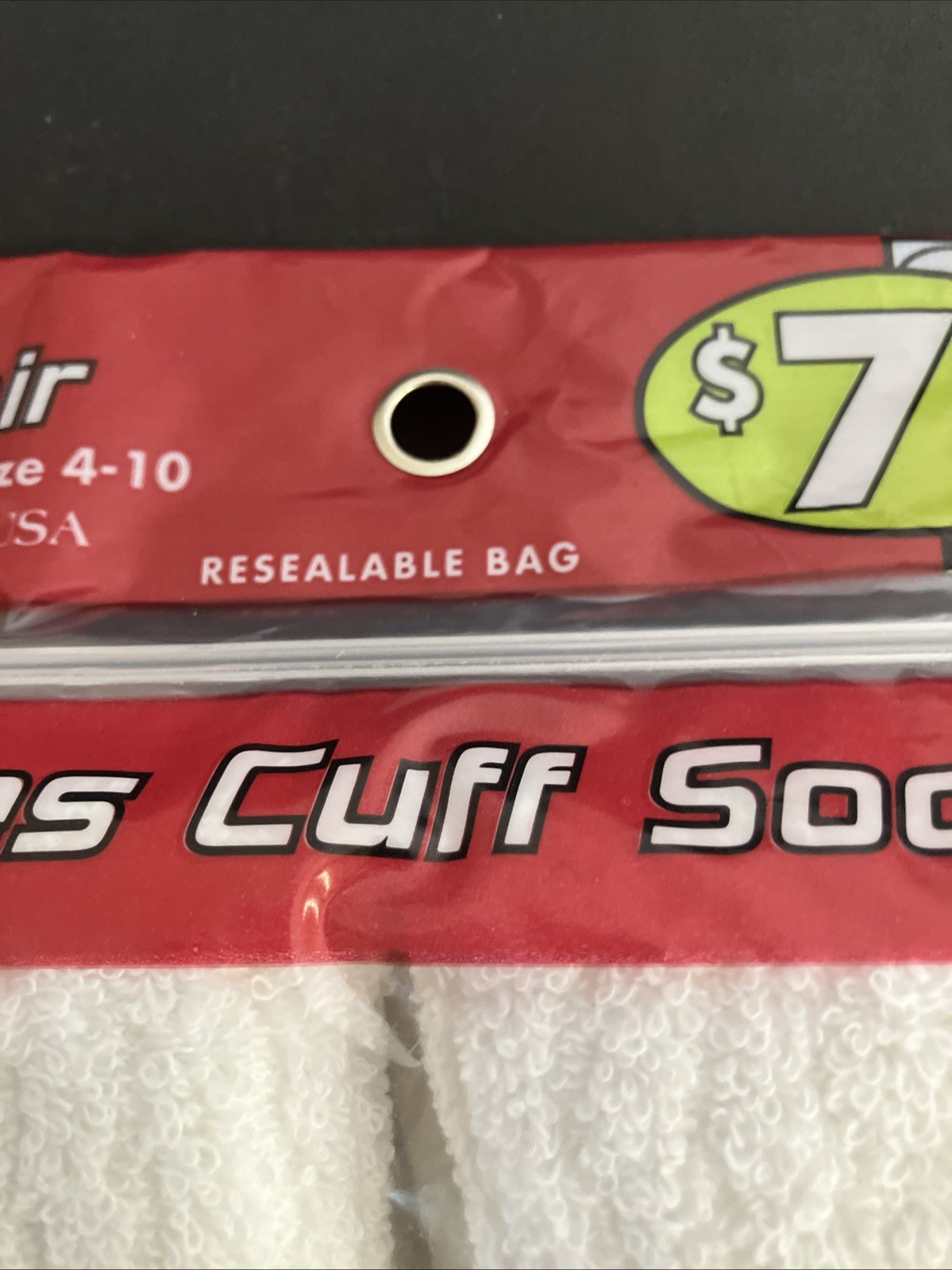 Vintage Athletech Ladies Cuff Socks Pack of 10 White Cushion Sock Size 9-11 USA