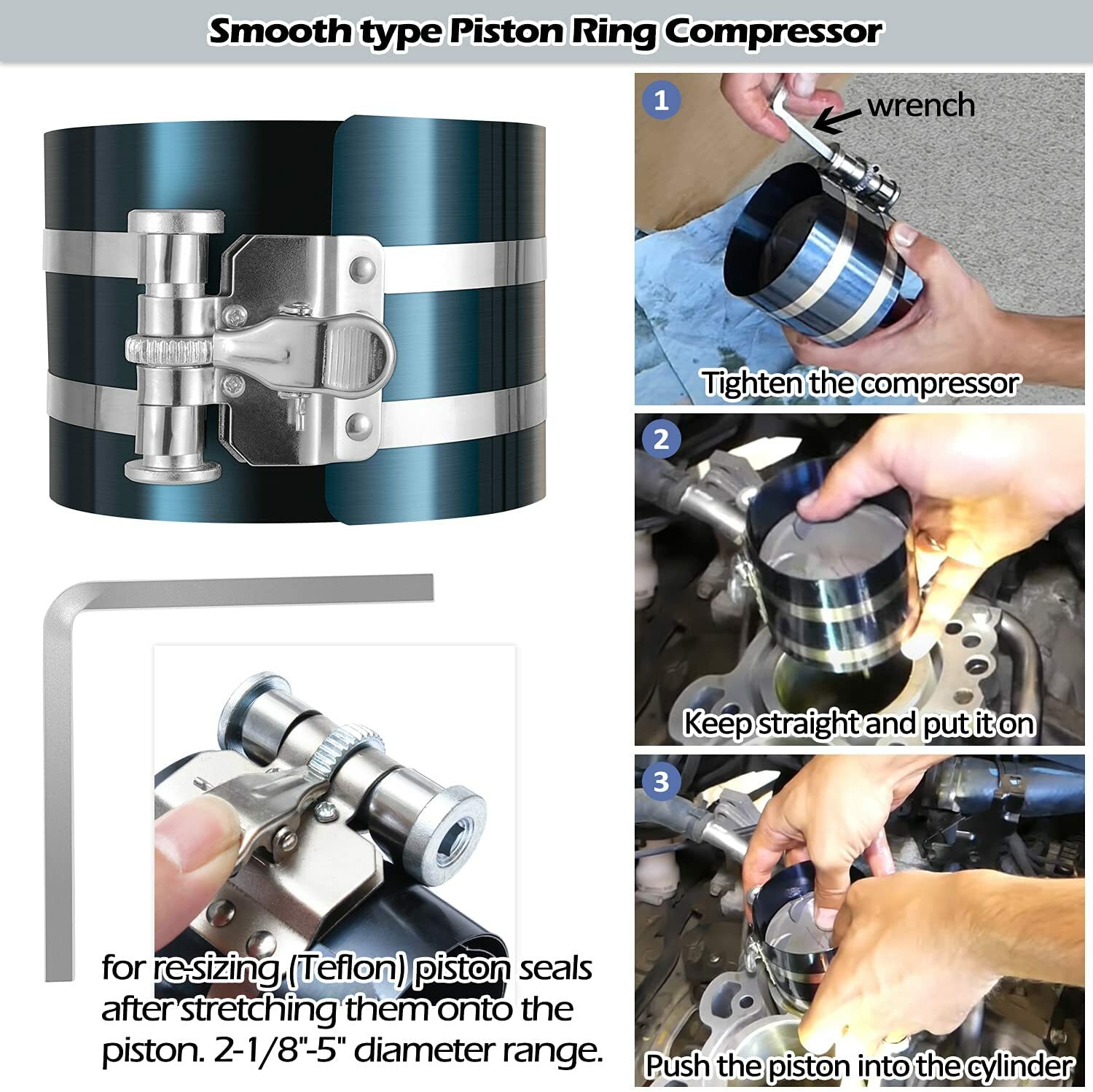 17Pcs Hydraulic Cylinder Repair Tool Kit for Skid Steers, Loaders, Backhoes, etc