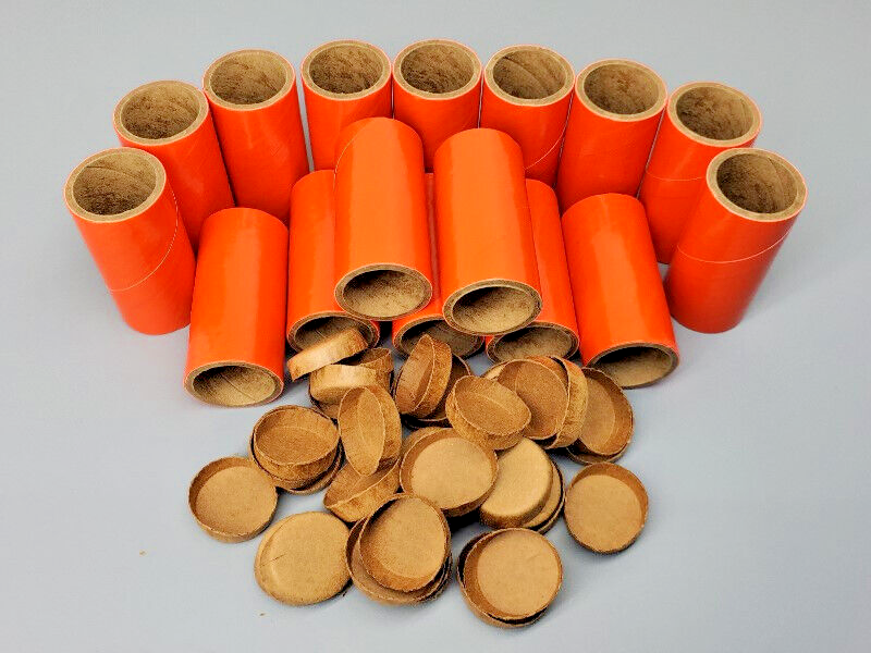 25pc Orange Fireworks Tubes & Caps Heavy Wall 1" x 2-1/2" x 1/8" 37mm
