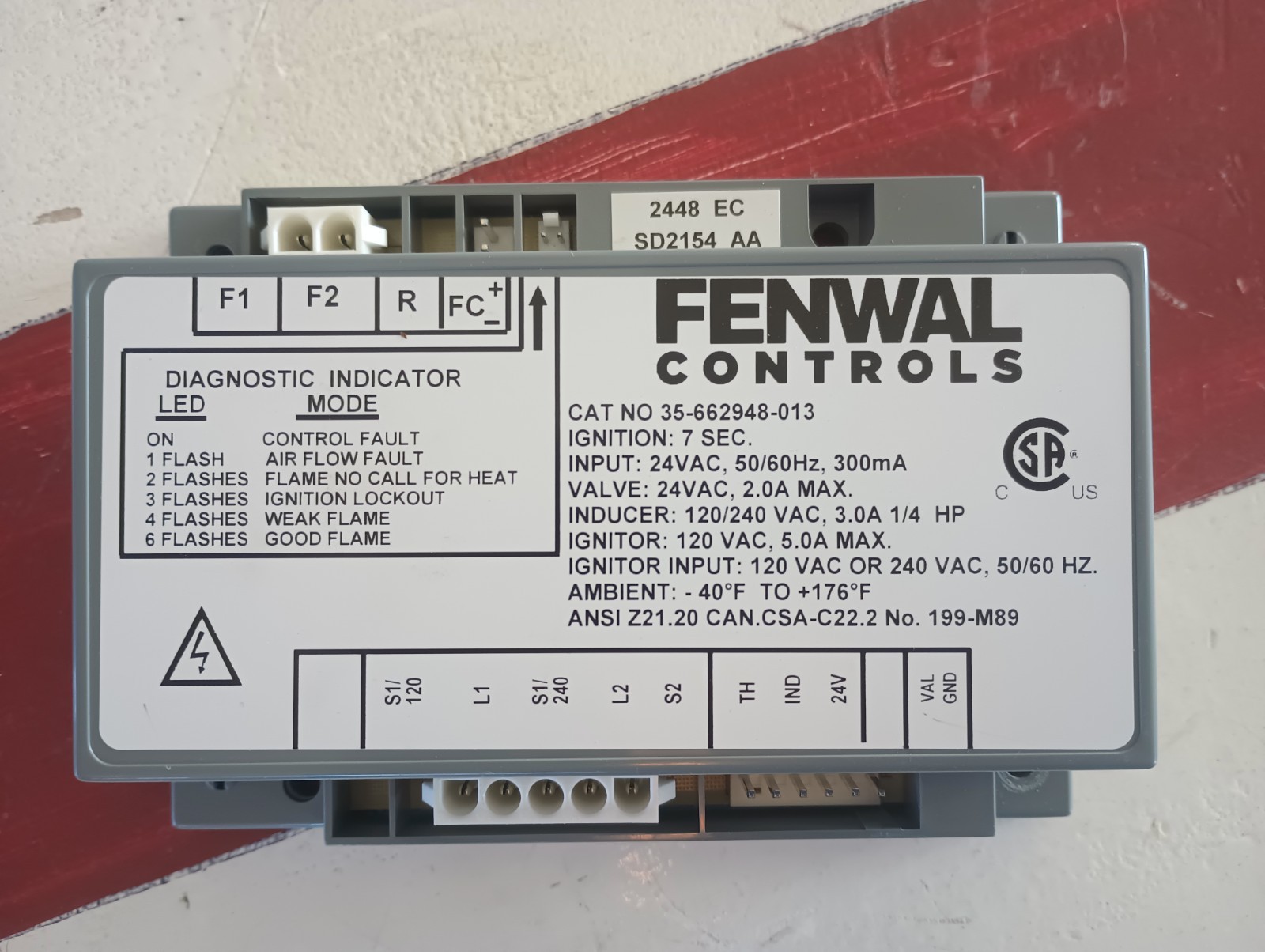 FENWAL 35-662948-013 Automatic Ignition Control Module 476223