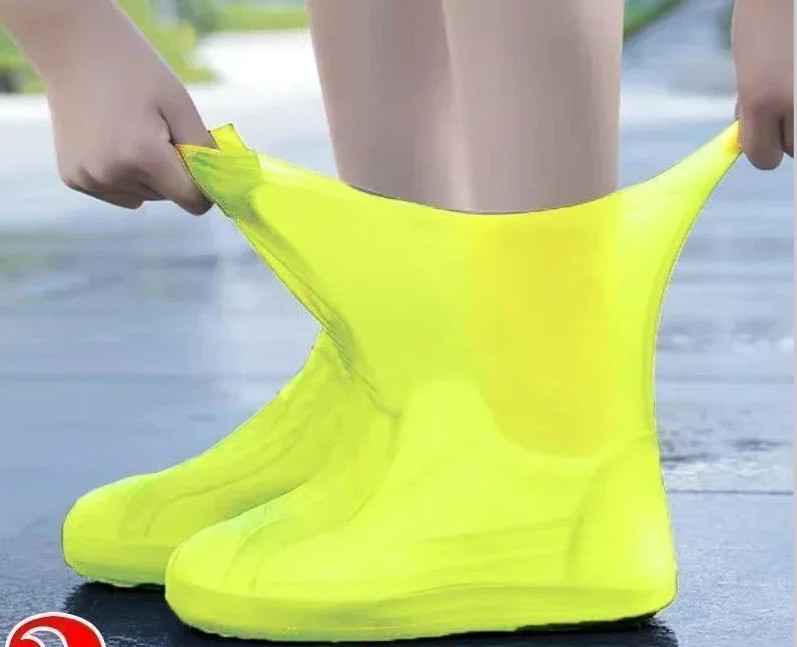 1 Pair Silicone Waterproof Shoe Covers Reusable Anti-Slip Rain Boot Overshoes