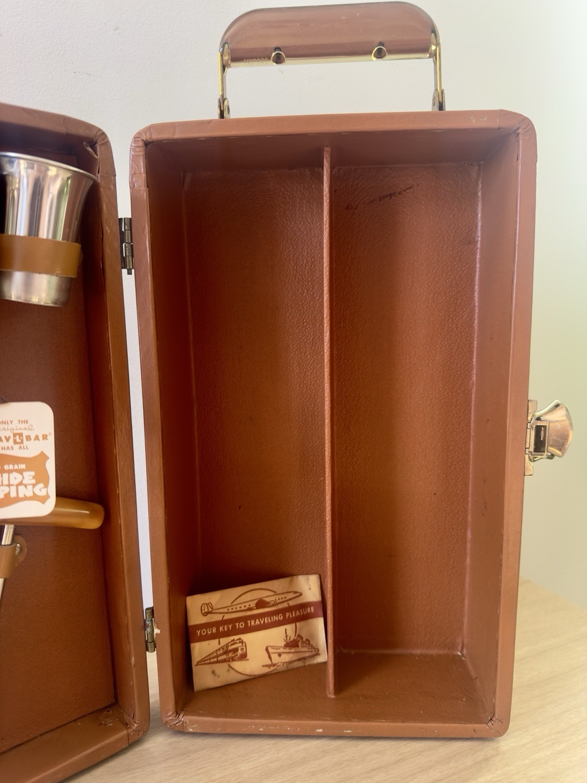 Vintage Trav-L-Bar Portable Cocktail Case • Complete With Barware & Key • MCM