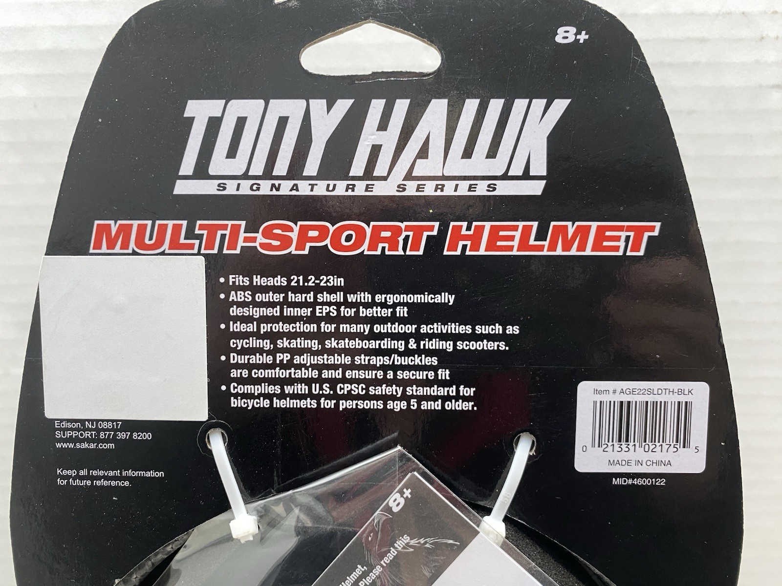 TONY HAWK SIGNATURE SERIES MULTI-SPORT HELMET ~ FITS HEADS 21.2"-23" ~ NEW