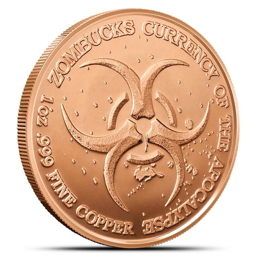 1 oz Zombucks World Libertattered Copper Round (New)