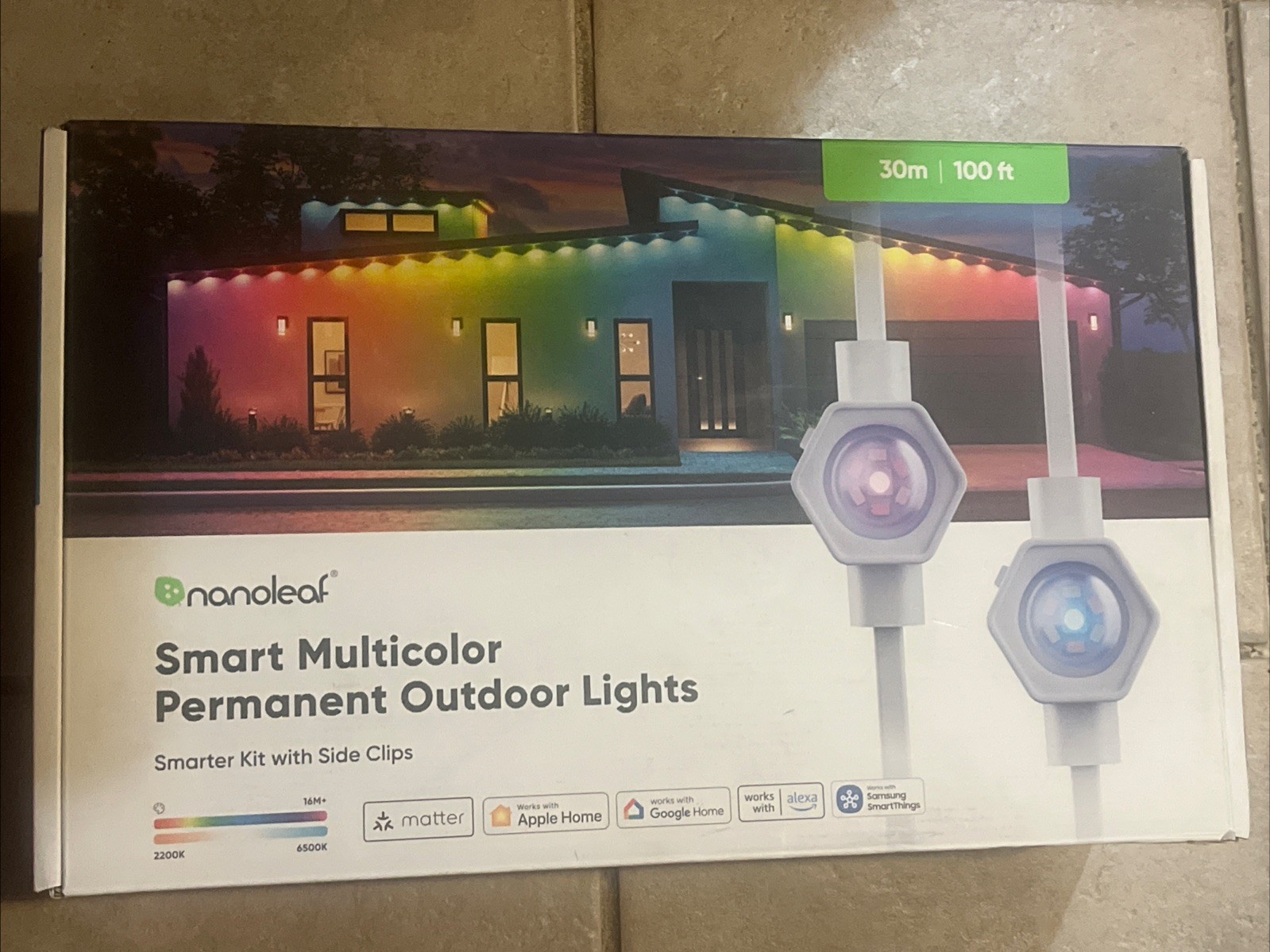 Nanoleaf Smart Multicolor Permanent Outdoor Lights Smarter Starter Kit 100ft