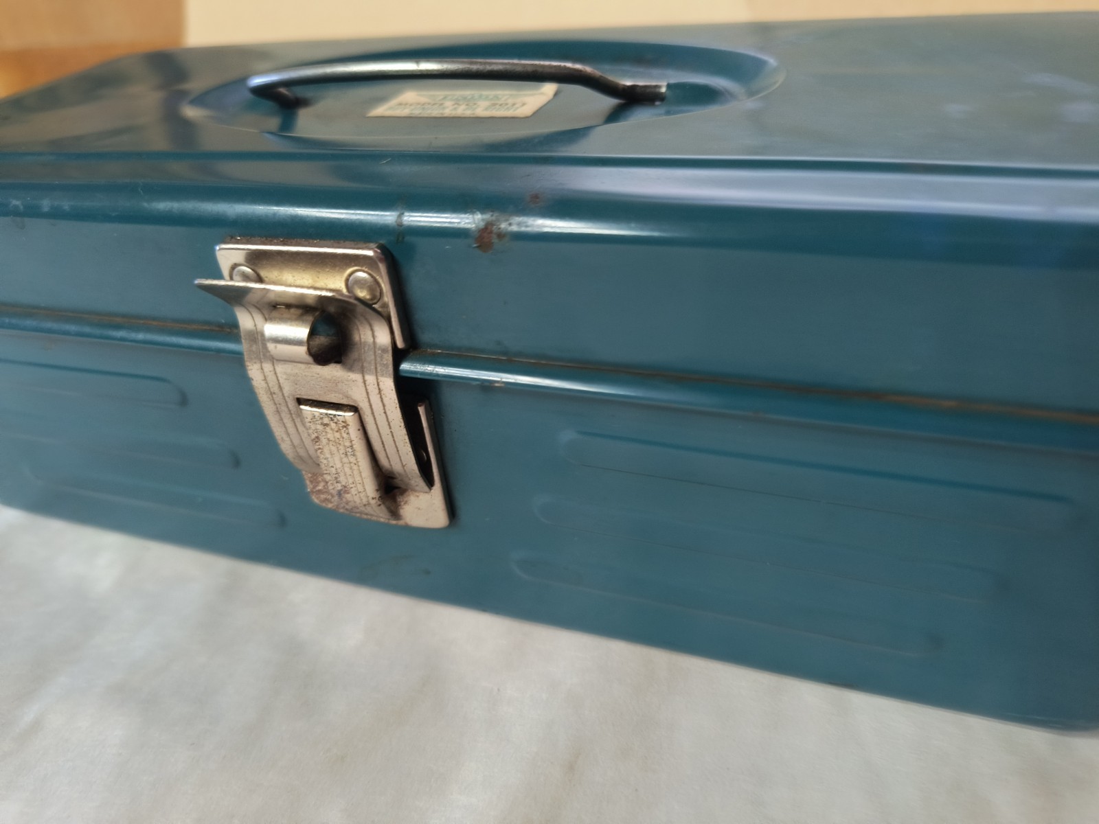 Vintage Union Chests Metal Tool Box Teal Blue Green Model NO 2011