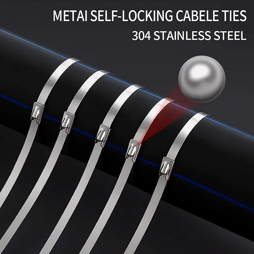 12-18" 100-200pc INDUST. GRADE 400lb-12MM Heavy D Stainless Steel Zip Tie Cable