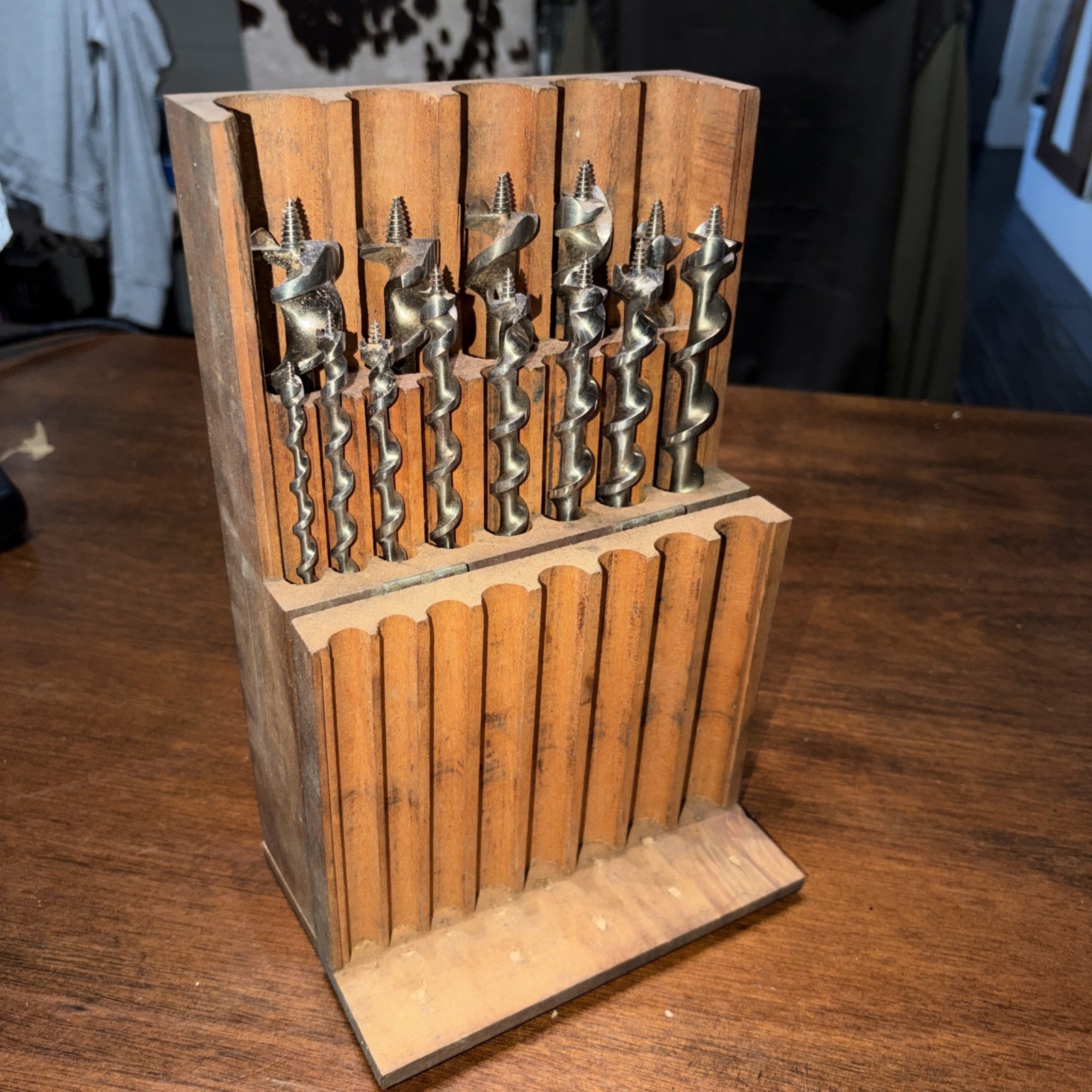 The James Swan Co 13 Piece Auger Bit Set No 4–16 in Wooden Box