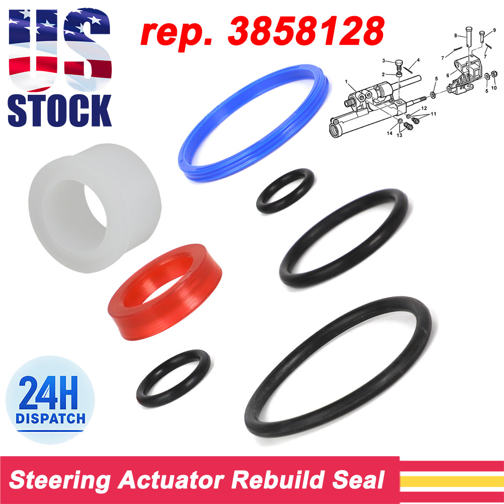 For Volvo Penta 3858128 SX Steering Actuator Rebuild Seal Kit with Piston Ring