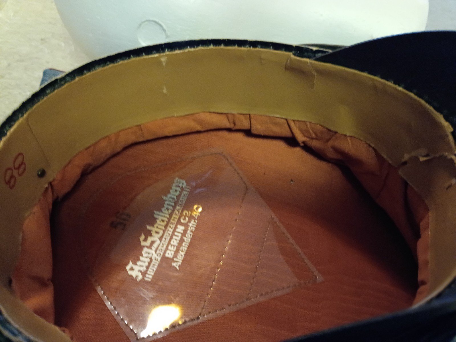 World War 2 German Customs NCO Enlisted Visor hat cap with bug bites misshaped