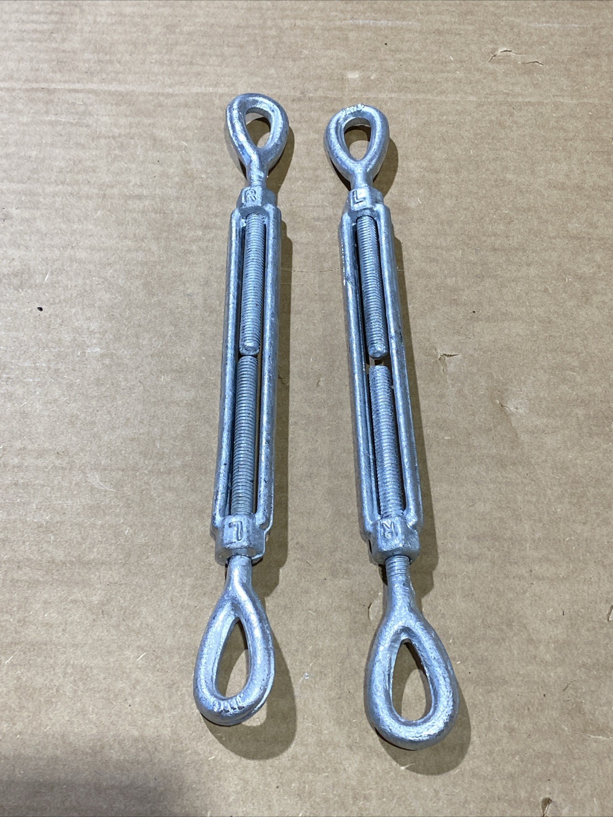 Turnbuckle 3/8” X 6” Eye and Eye Steel Drop Forged  Galvanized  New Qty 2