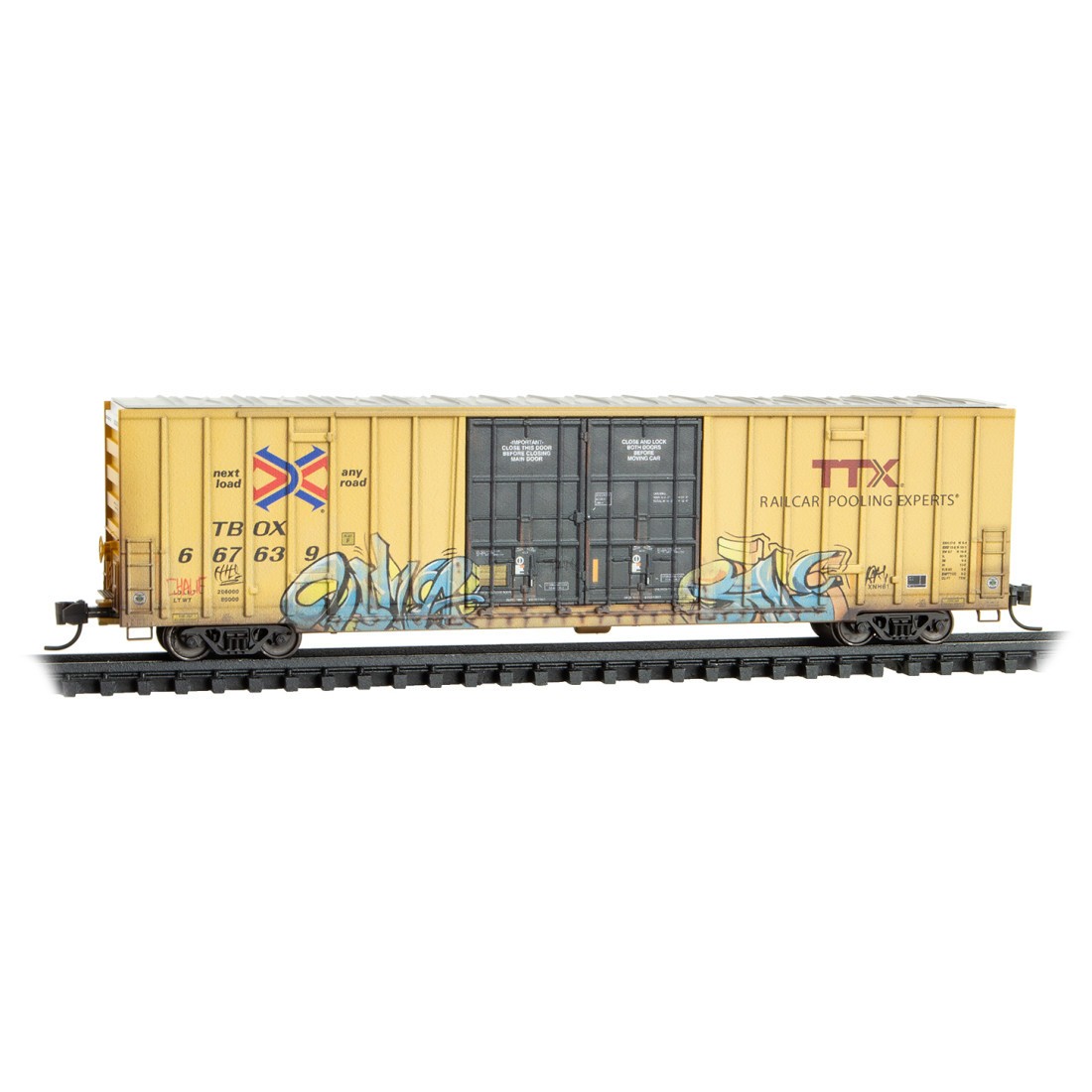 Micro-Trains N 123 44 023 TTX TBOX Trailer Train Weathered 60' High-Cube Boxcar