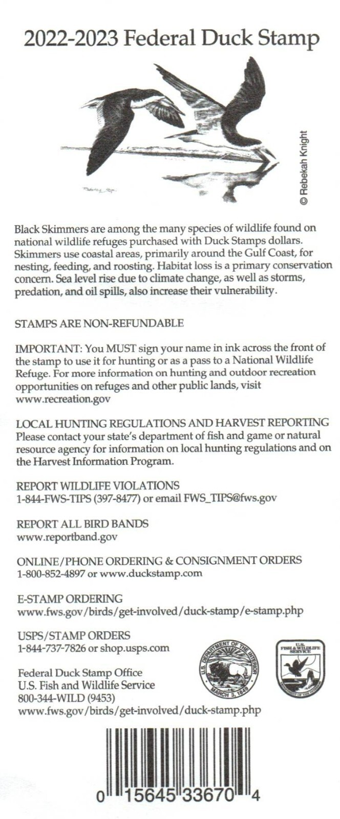 New 2022 - 2023 - $25 US Federal Duck Stamp by James Hautman