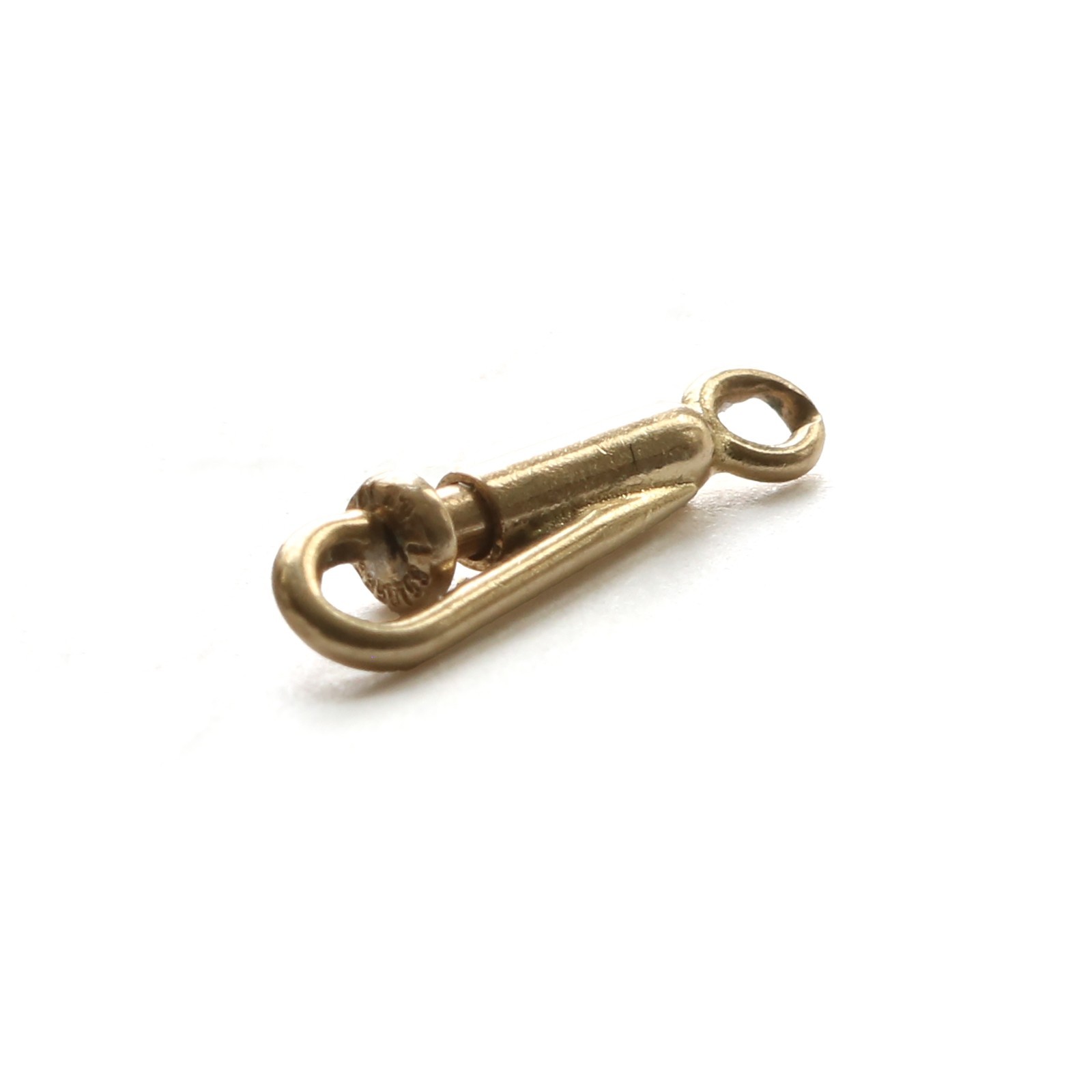 Vintage 14kt yellow gold push lock clasp. Circa 1960.