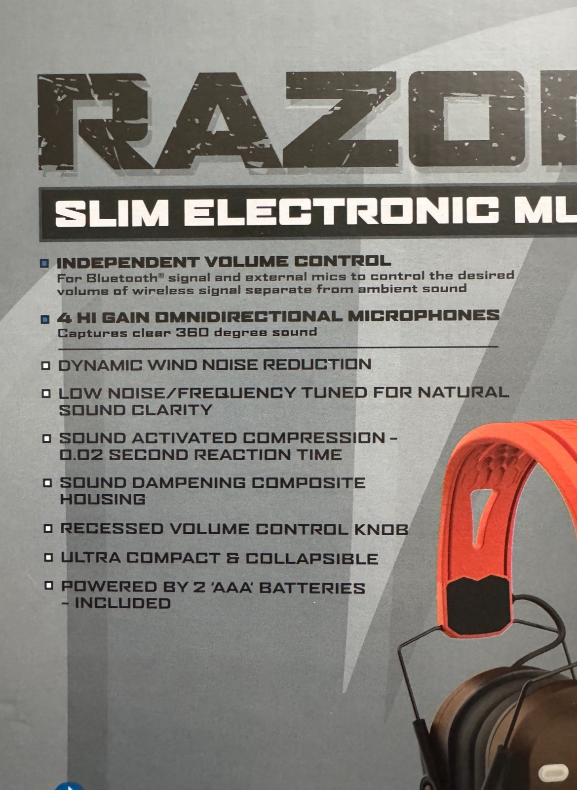 Walker's Razor Quad Bluetooth Tacti-Grip Slim Digital Muff Ear Protection | NEW