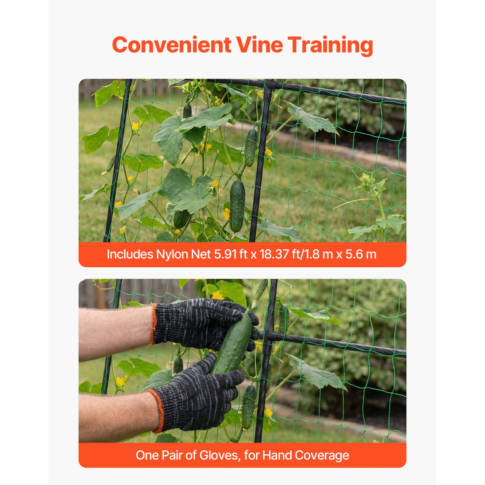 Uimoso Metal Garden Trellis for Cucumber Vines Bean U-Shape 70.87"x44.09"x82.99"