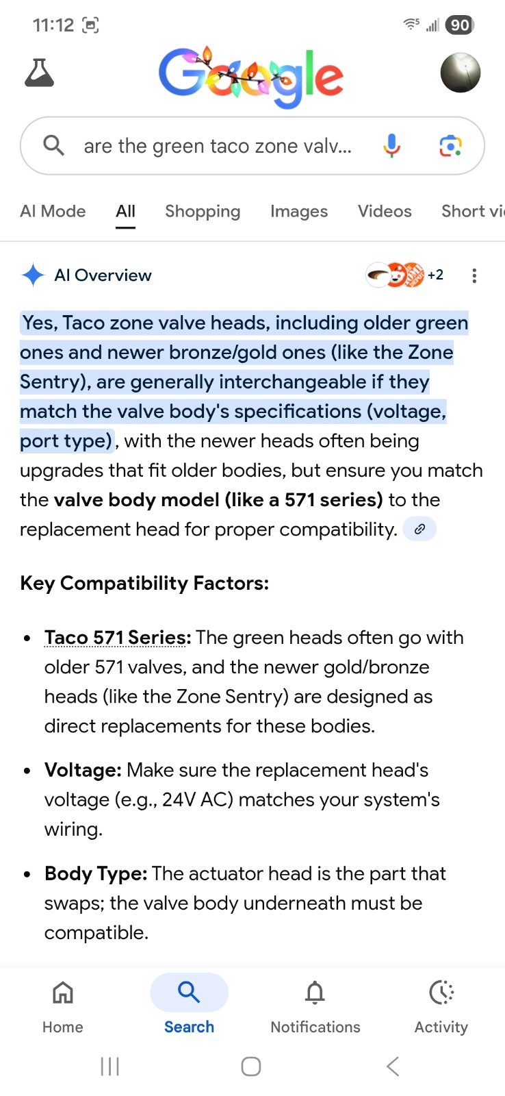 Taco Gold Body 555-050RP Replacement Boiler Zone Valve Power Head READ DESC