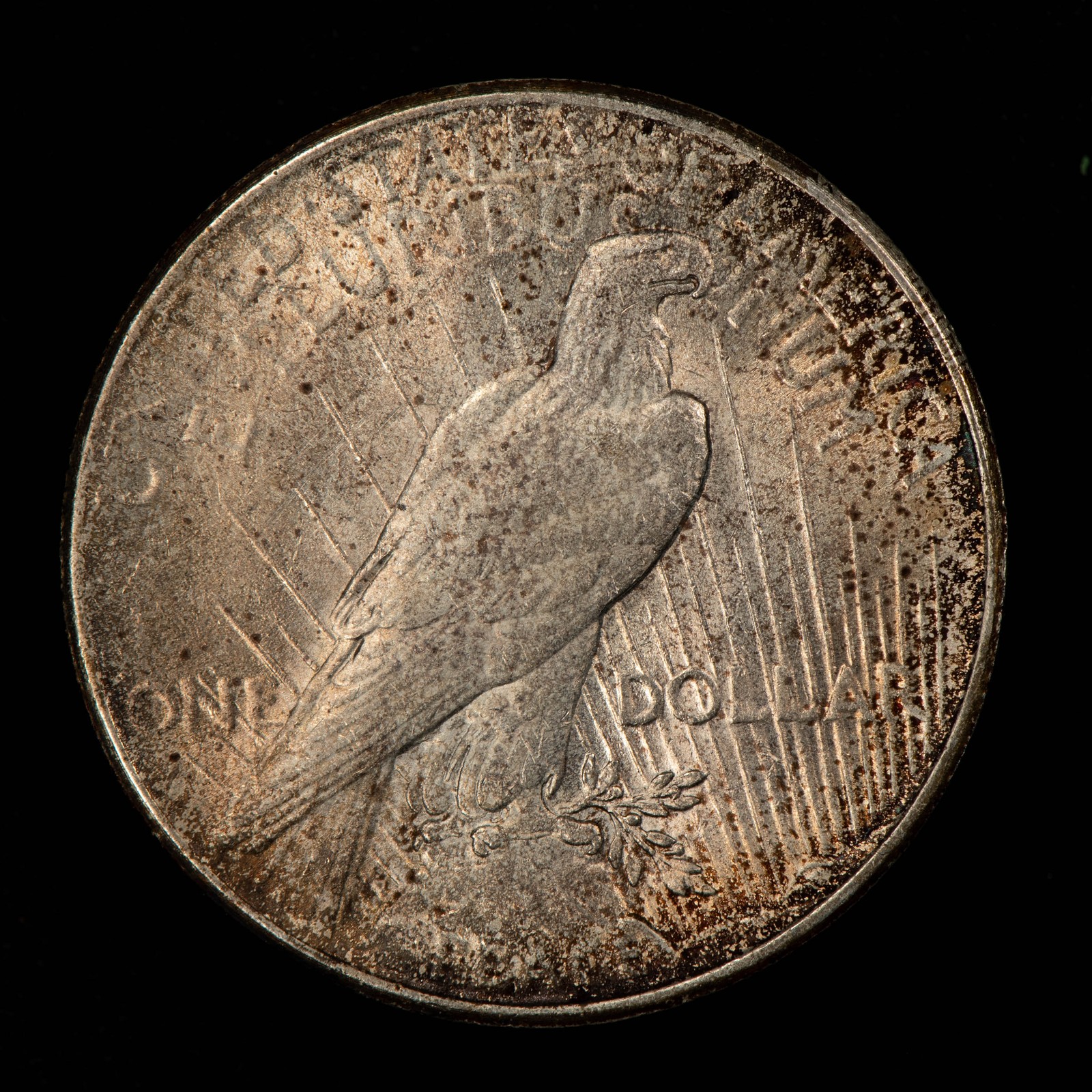 1925 $1 Silver Peace Dollar - PQ Neon Accent Toning - SKU-D7666