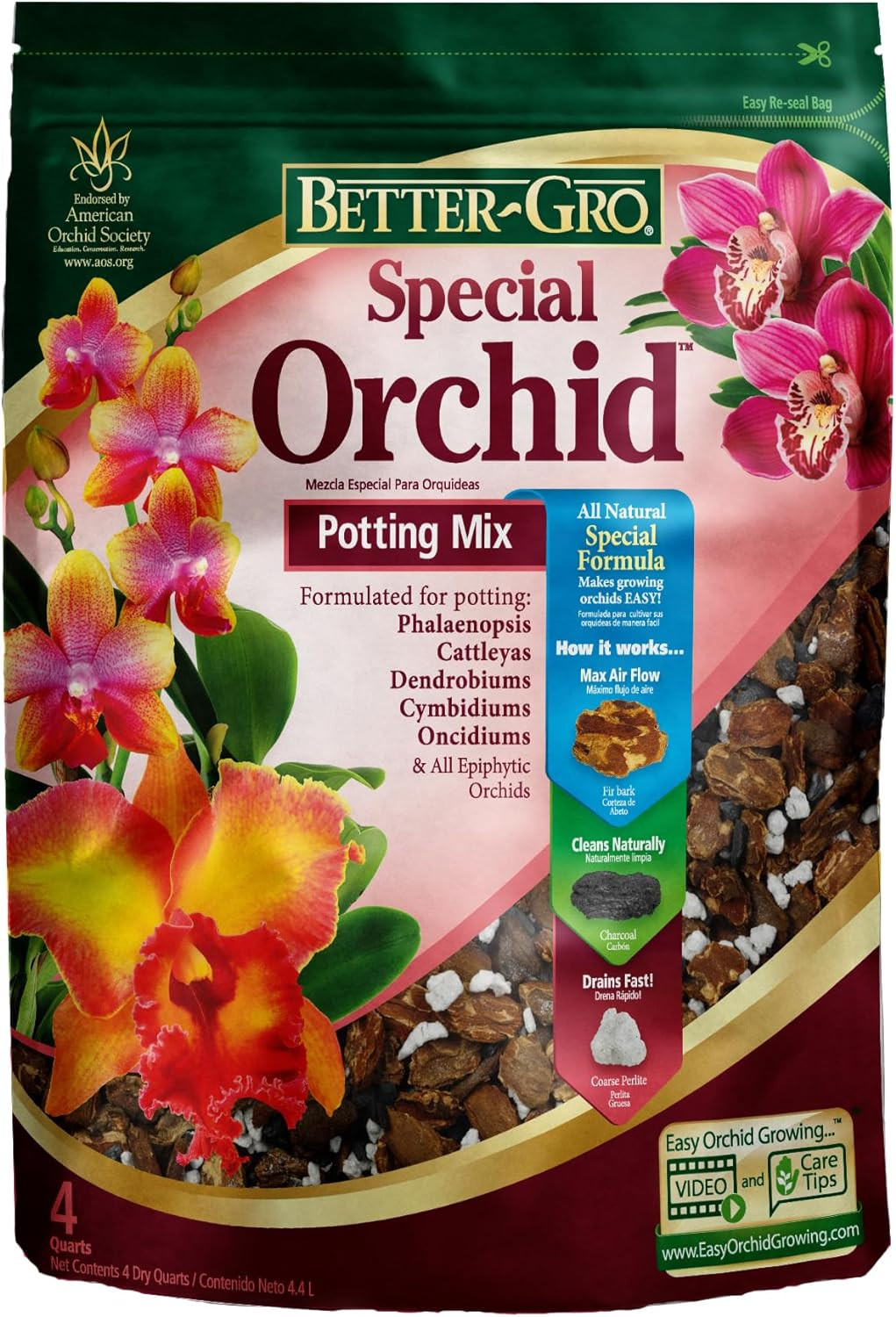 Special Orchid Mix - Premium Grade Orchid Bark Potting Mix - 4 Quarts