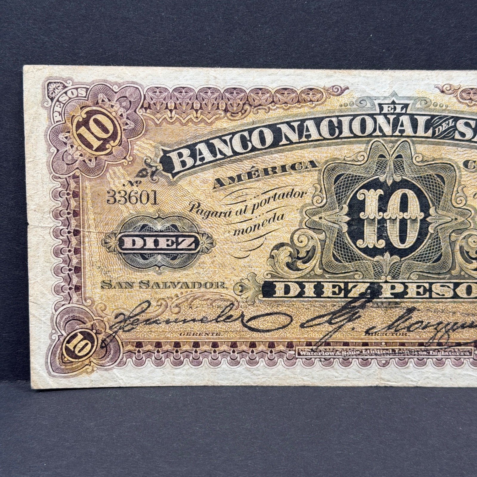 El Salvador - 10 Pesos - Banco Nacional del Salvador - 13 Enero 1911