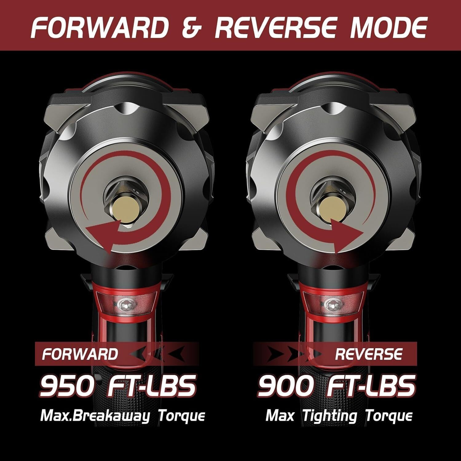 Cordless Impact Wrench 1/2 inch for Milwaukee 18V Battery, 900Ft-lbs(1200N.m) Hi