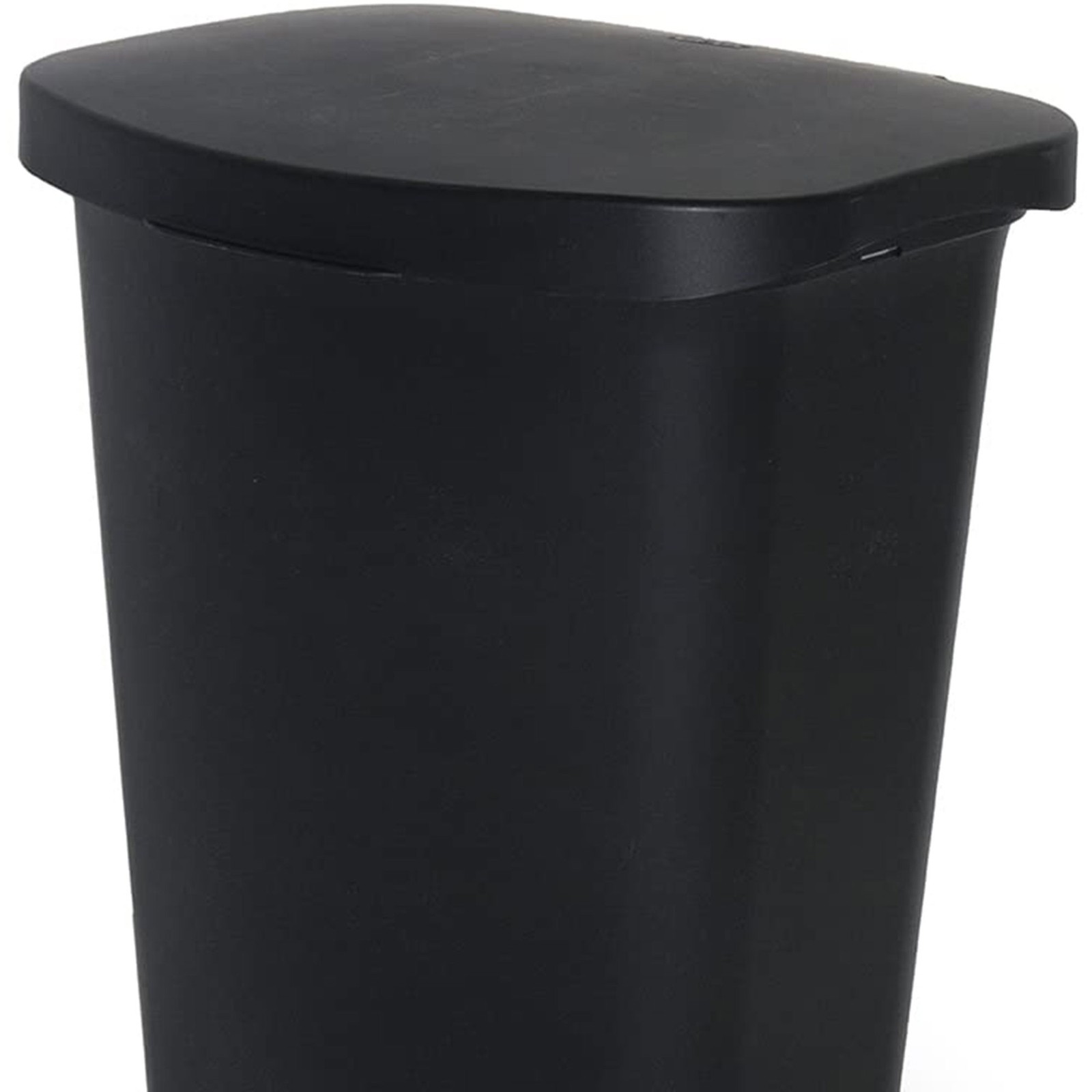 Glad Trash Can w/Lid, Foot Pedal & Garbage Bag Rings, 13 Gal, Black (Open Box)