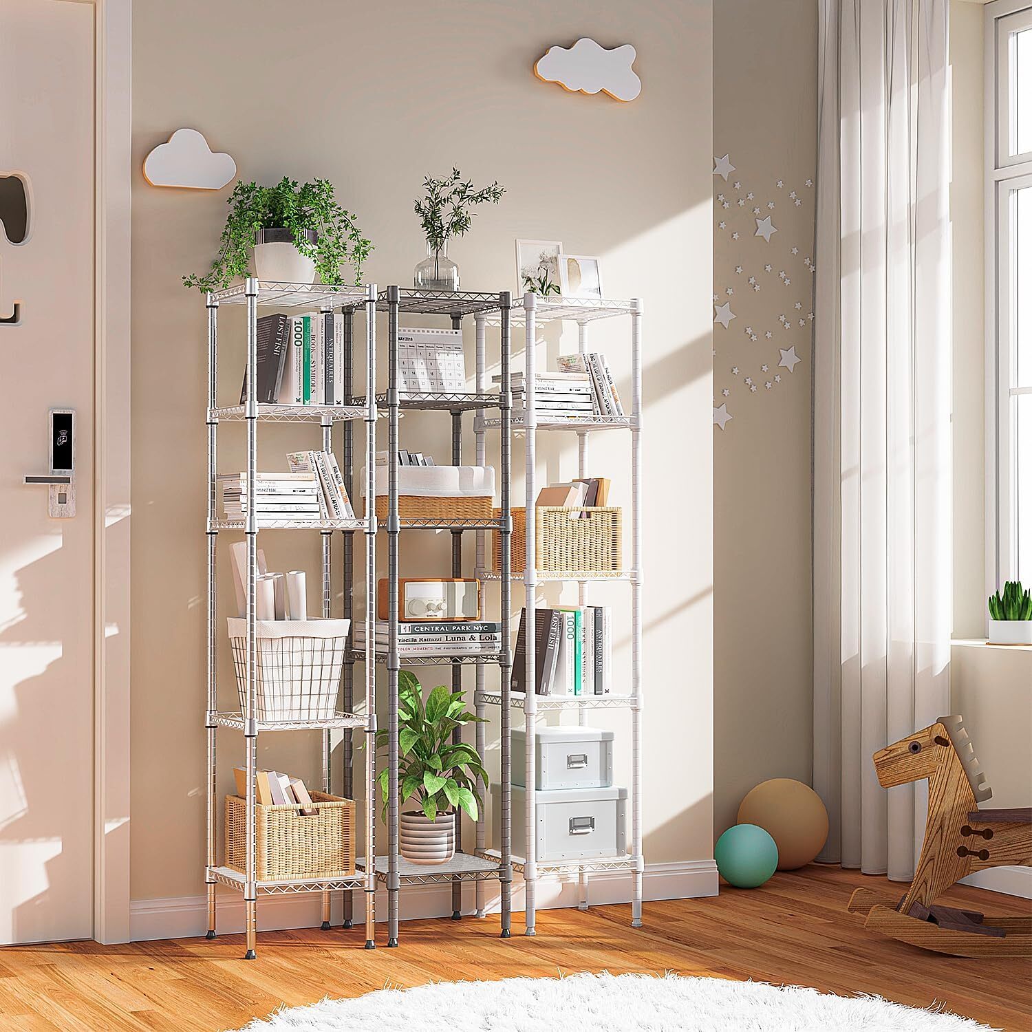 5 Tier Wire Kitchen Pantry Shelf Rack Steel Shelves Metal Shelving Storage Units