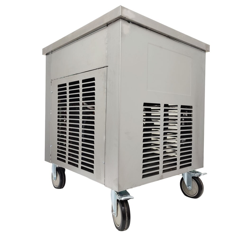 19*19in 110V Commercial Square Rolled Ice Cream Maker Frozen Yogurt Machine